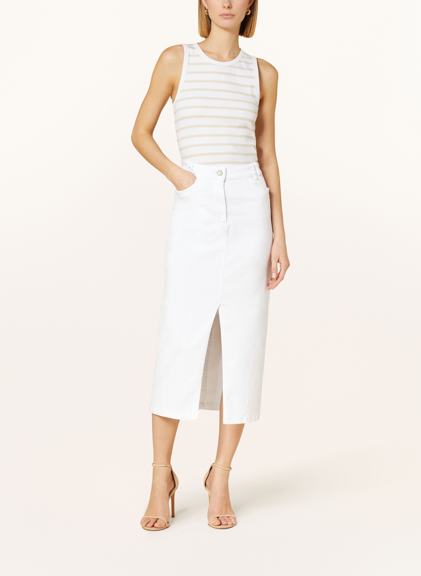 RIANI Denim skirt, Color: 100 WHITE (Image 2)