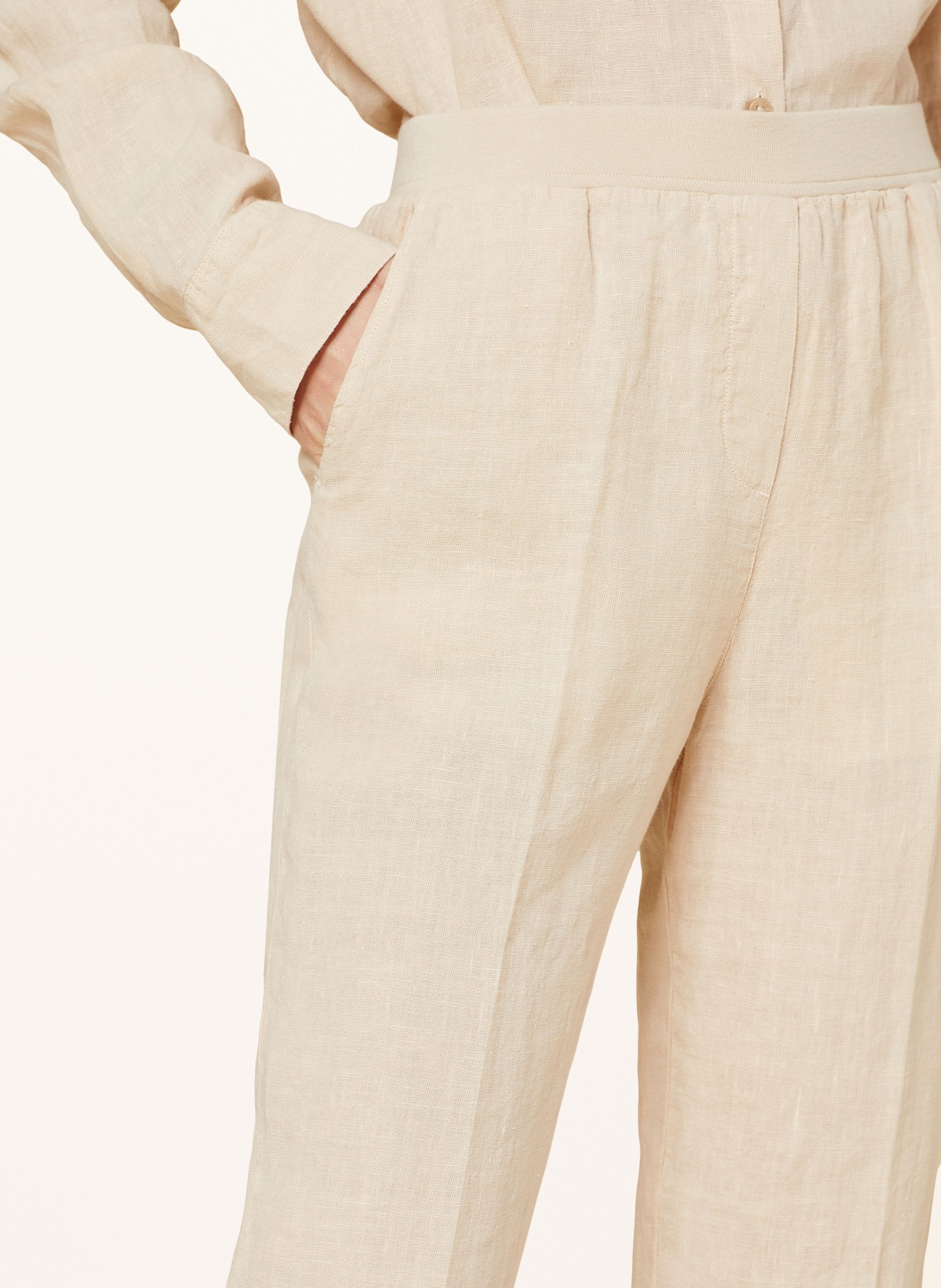 RIANI Lněné kalhoty, Barva: BÉŽOVÁ (Obrázek 5)