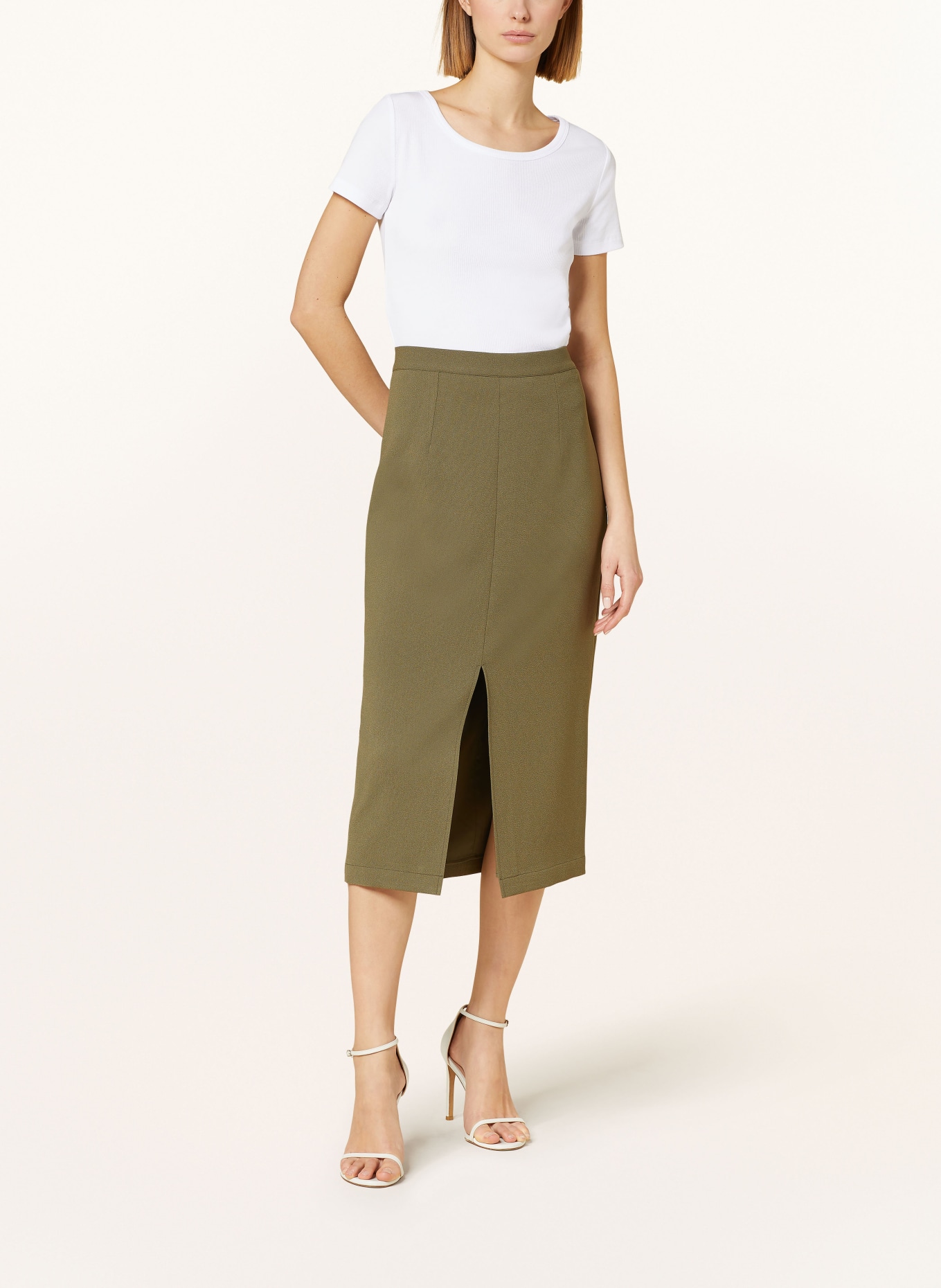 RIANI Jersey skirt, Color: OLIVE (Image 2)