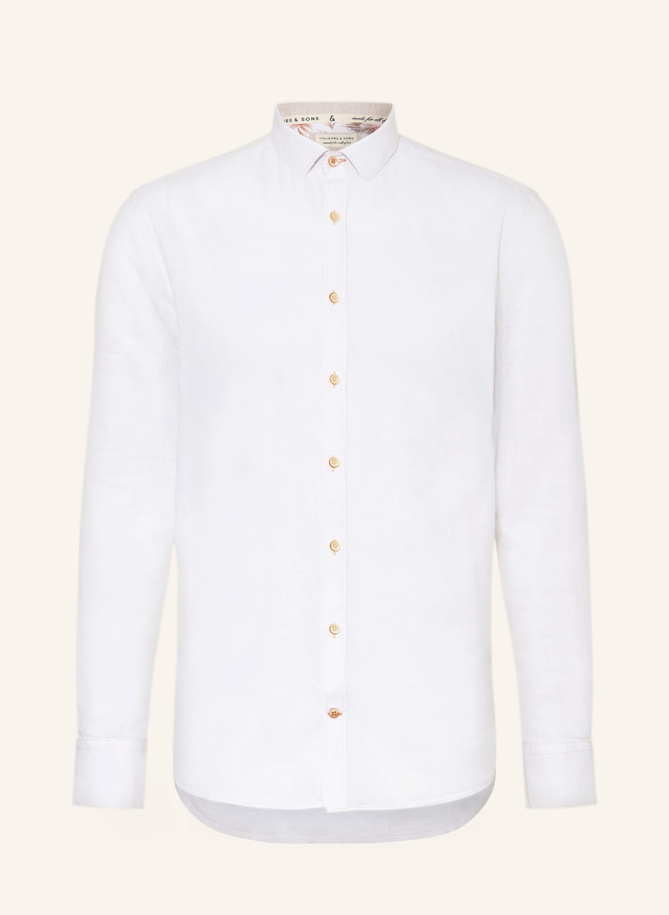 COLOURS & SONS Shirt regular fit with linen, Color: WHITE (Image 1)