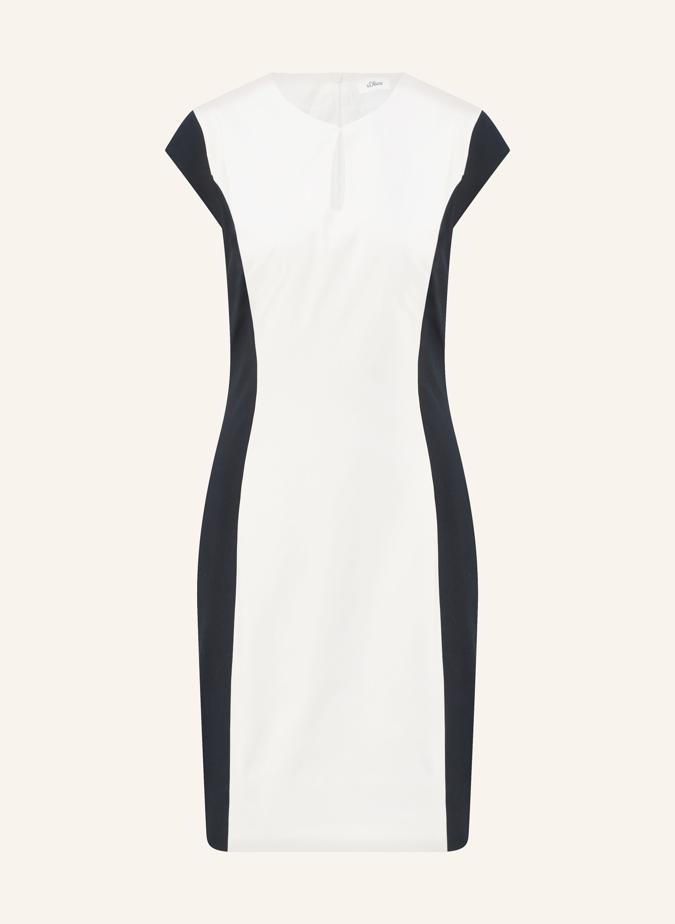 s.Oliver BLACK LABEL Sheath dress, Color: WHITE/ DARK BLUE (Image 1)