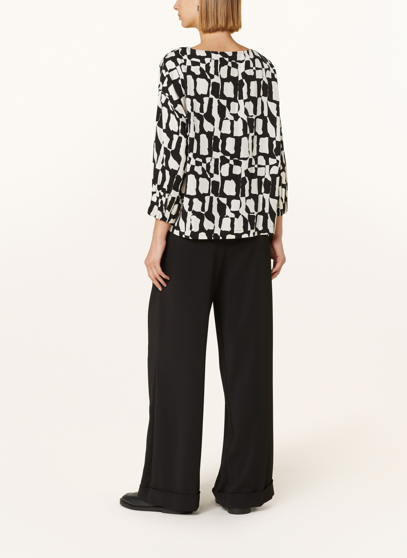 s.Oliver BLACK LABEL Shirt blouse with 3/4 sleeves, Color: BLACK/ WHITE (Image 3)