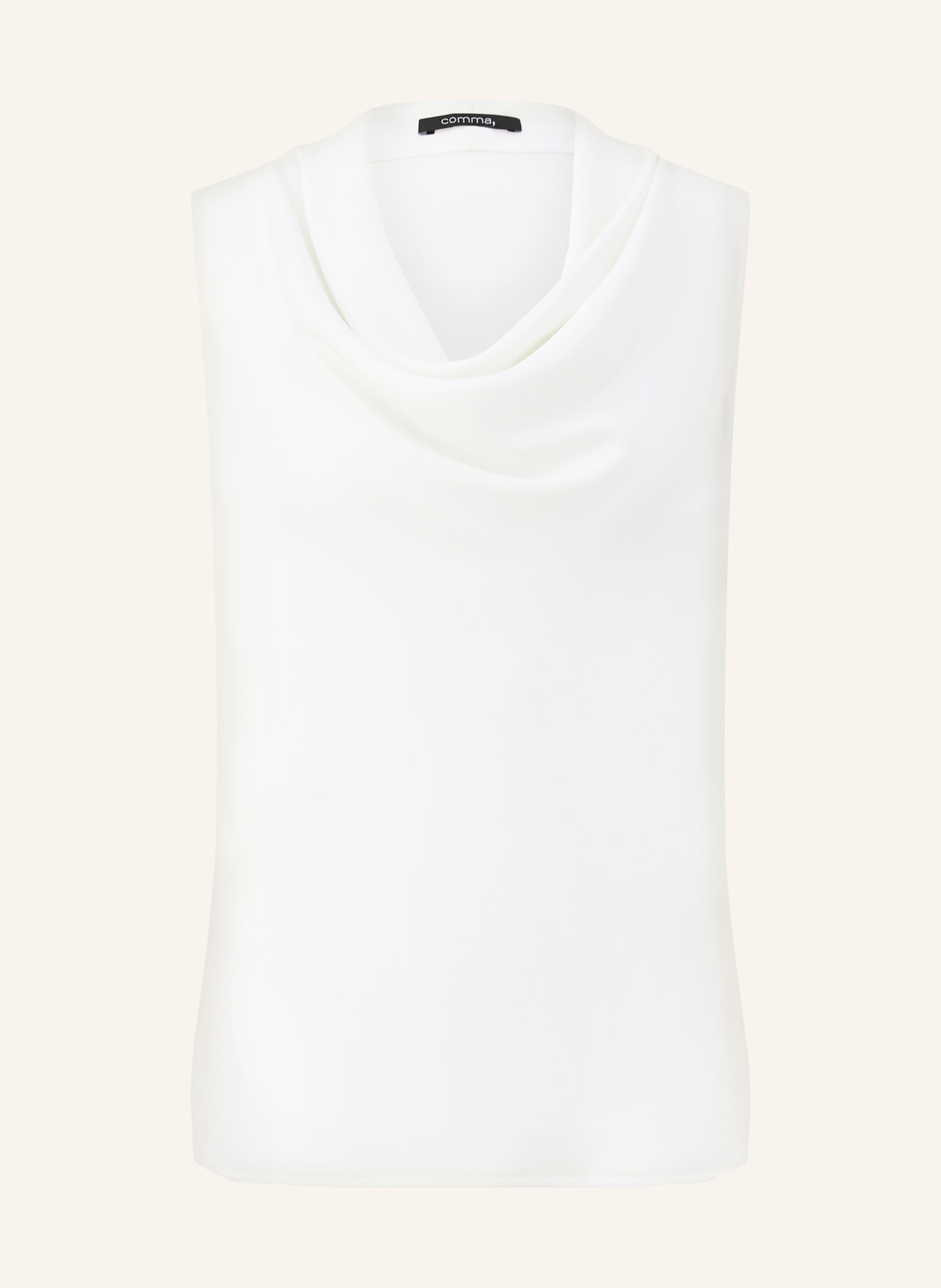 comma Blouse top in mixed materials, Color: WHITE (Image 1)