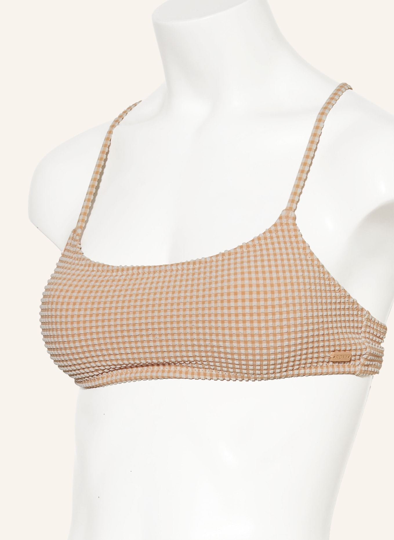 ROXY Bralette-Bikini-Top GINGHAM, Farbe: NUDE/ WEISS (Bild 4)