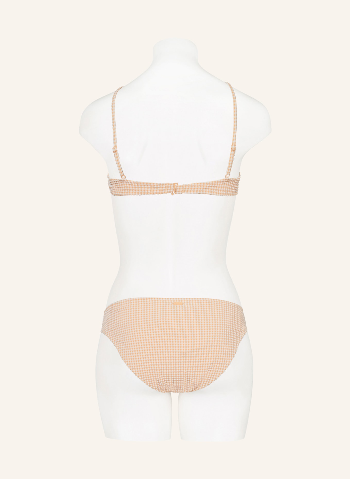 ROXY Basic-Bikini-Hose GINGHAM, Farbe: NUDE/ WEISS (Bild 3)