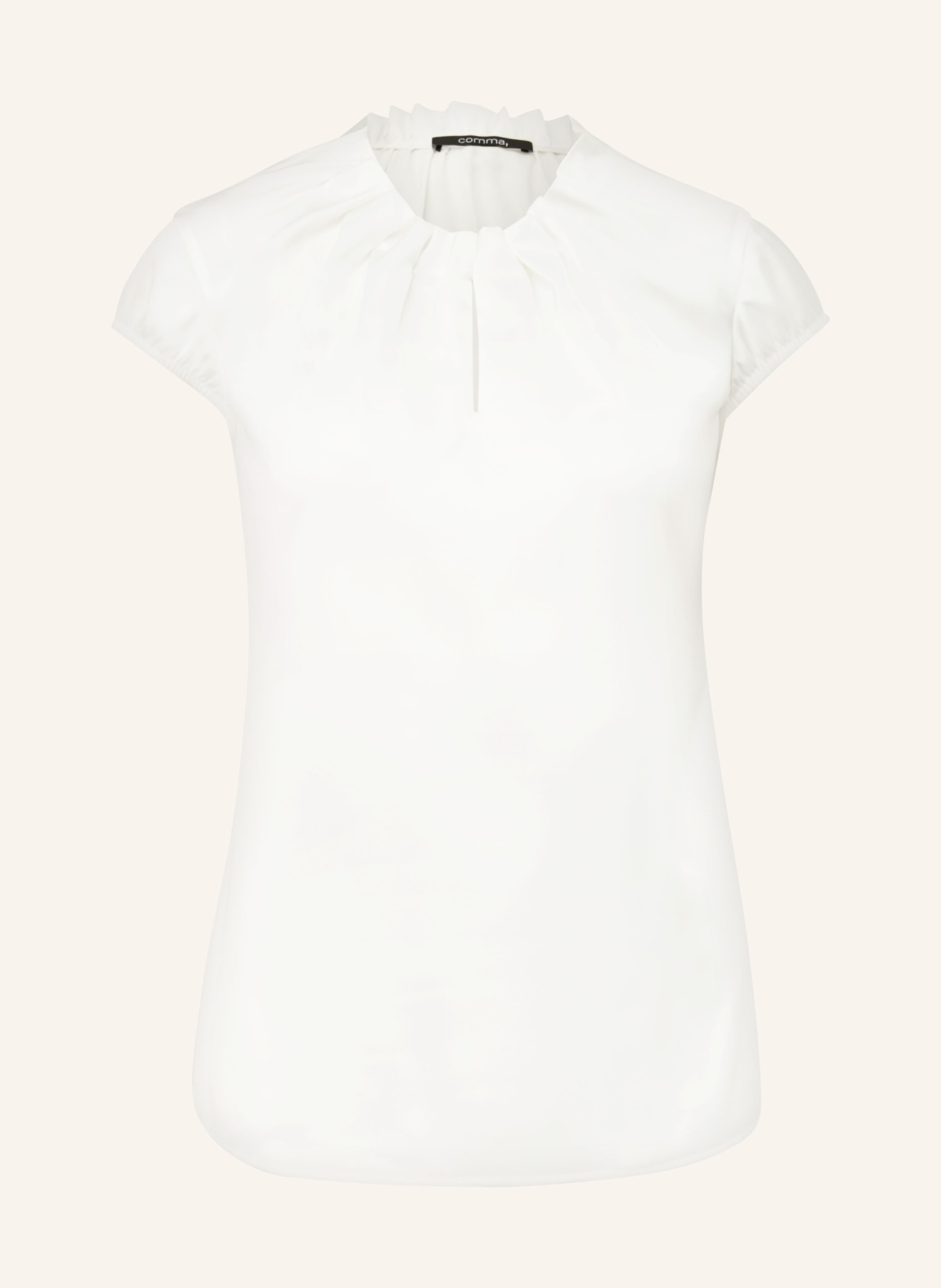 comma Blouse top, Color: WHITE (Image 1)
