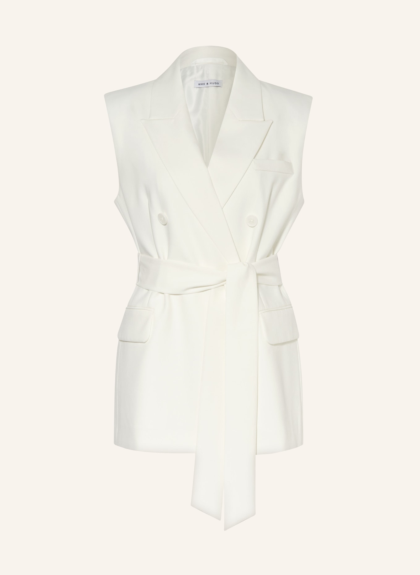 MRS & HUGS Blazer vest, Color: WHITE (Image 1)