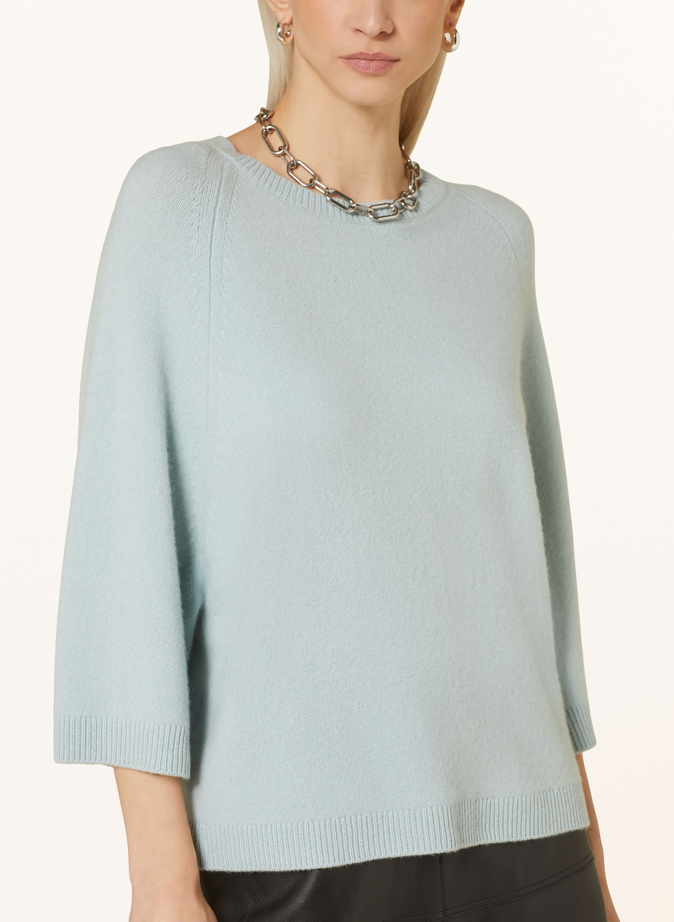 FTC CASHMERE Cashmere sweater with 3/4 sleeves, Color: LIGHT BLUE (Image 4)