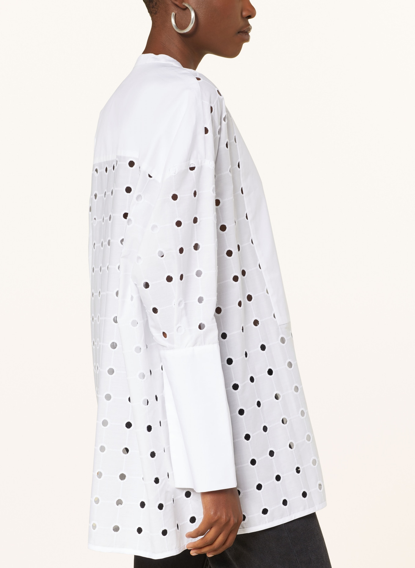 EVA MANN Blouse FRANCA HOLES with broderie anglaise, Color: WHITE (Image 4)