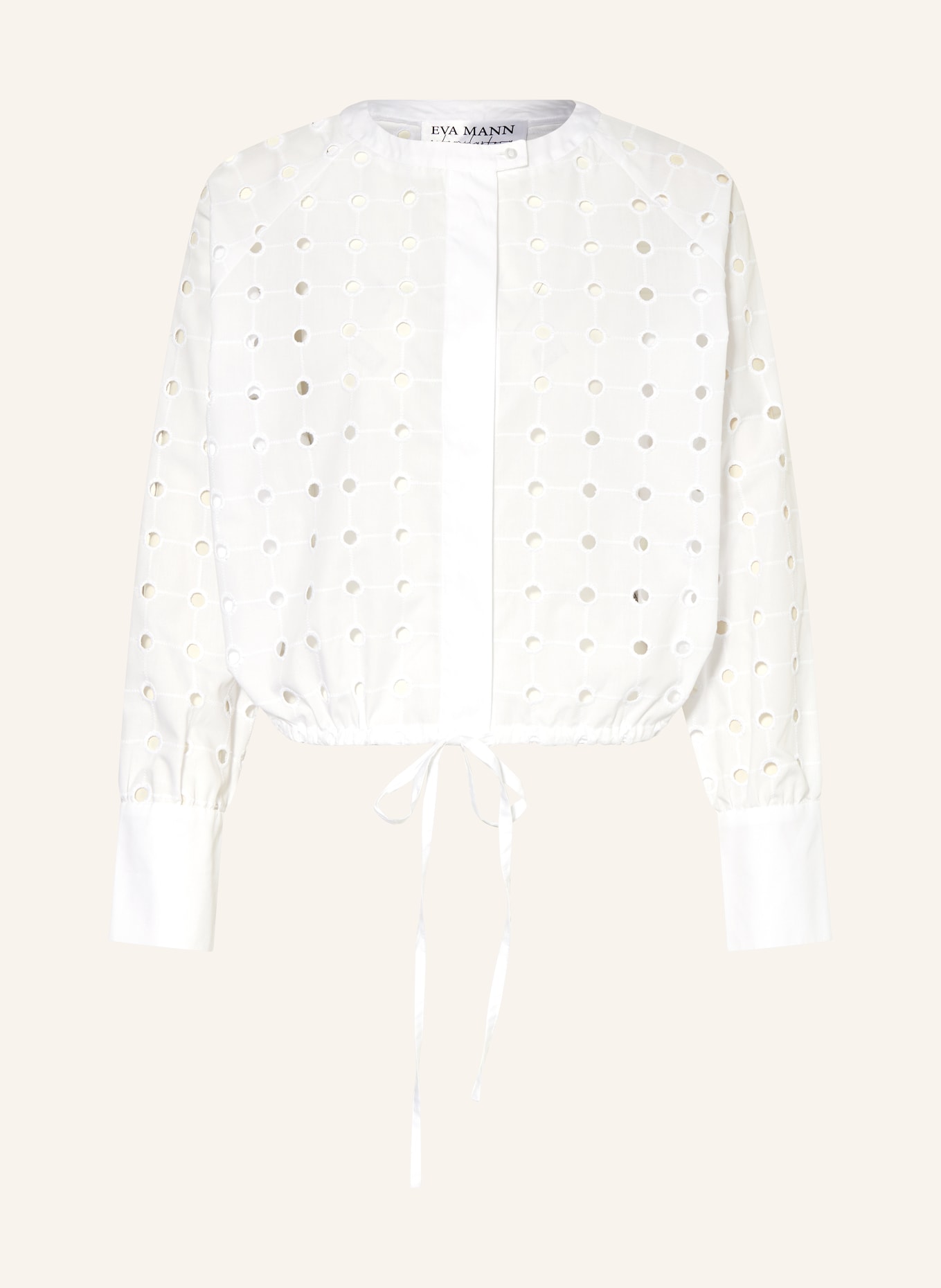 EVA MANN Blouse CLAIRE HOLES made of broderie anglaise, Color: WHITE (Image 1)