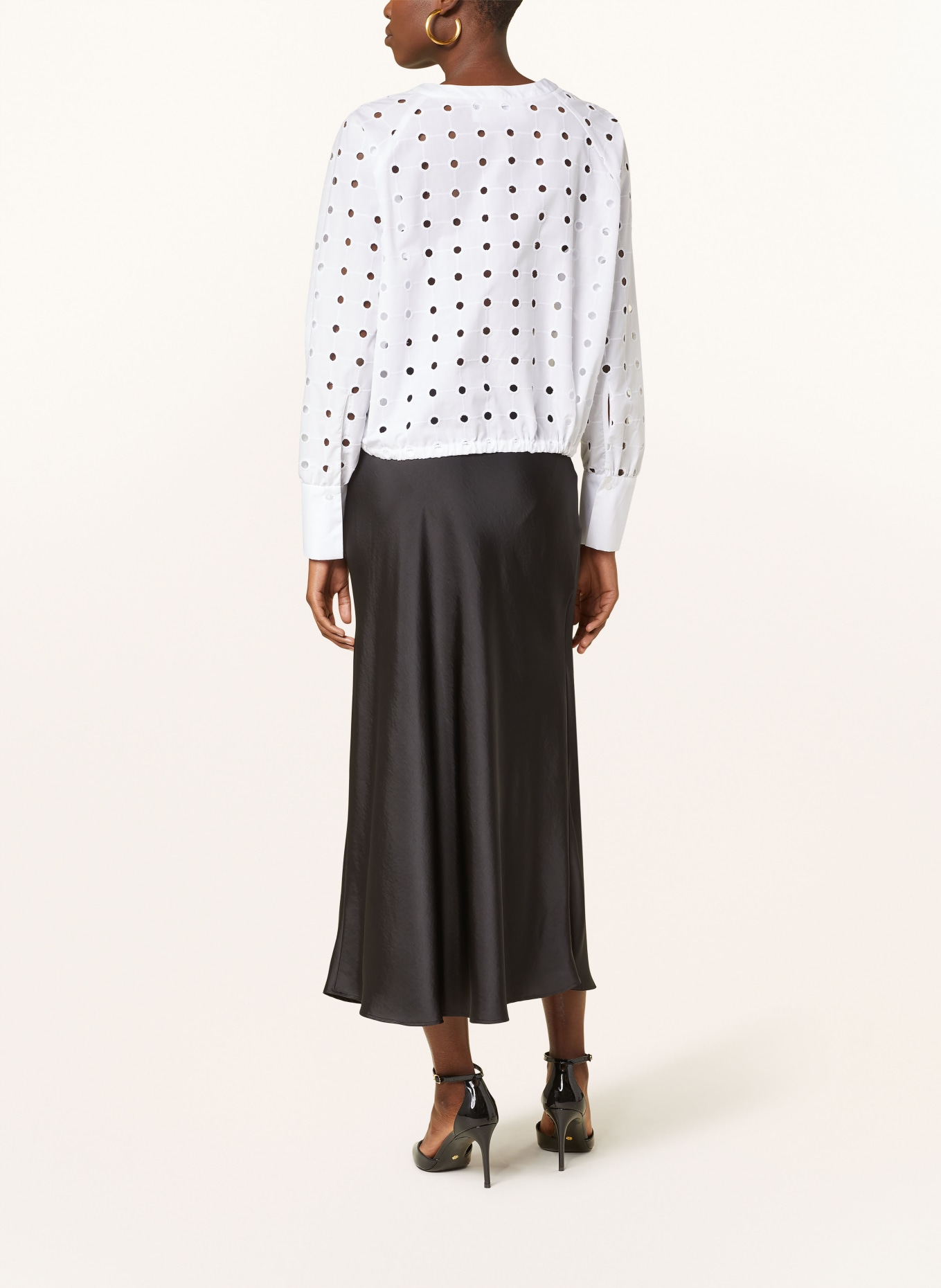 EVA MANN Blouse CLAIRE HOLES made of broderie anglaise, Color: WHITE (Image 3)