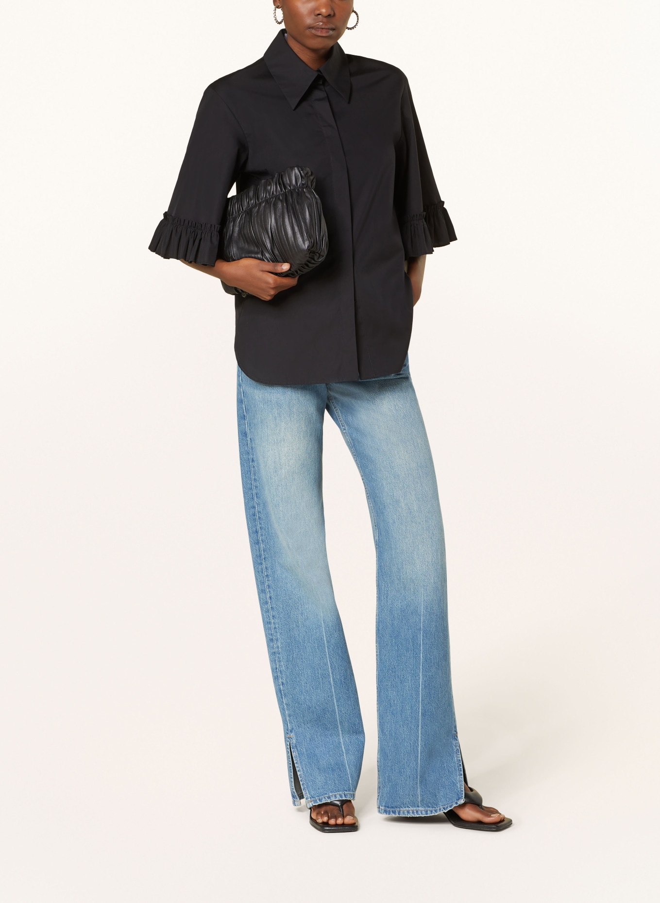 EVA MANN Shirt blouse OLIVE POLO, Color: BLACK (Image 2)