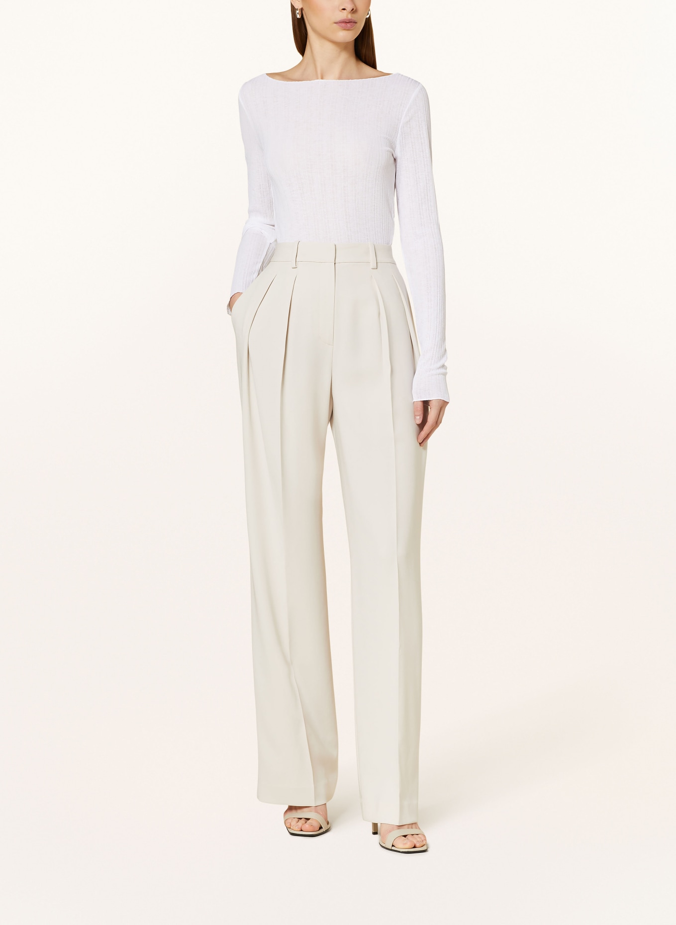 Theory Wide leg trousers, Color: WHITE (Image 2)