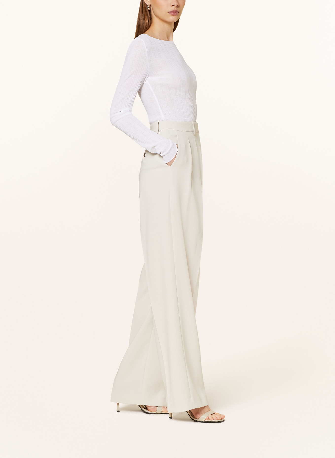 Theory Wide leg trousers, Color: WHITE (Image 4)