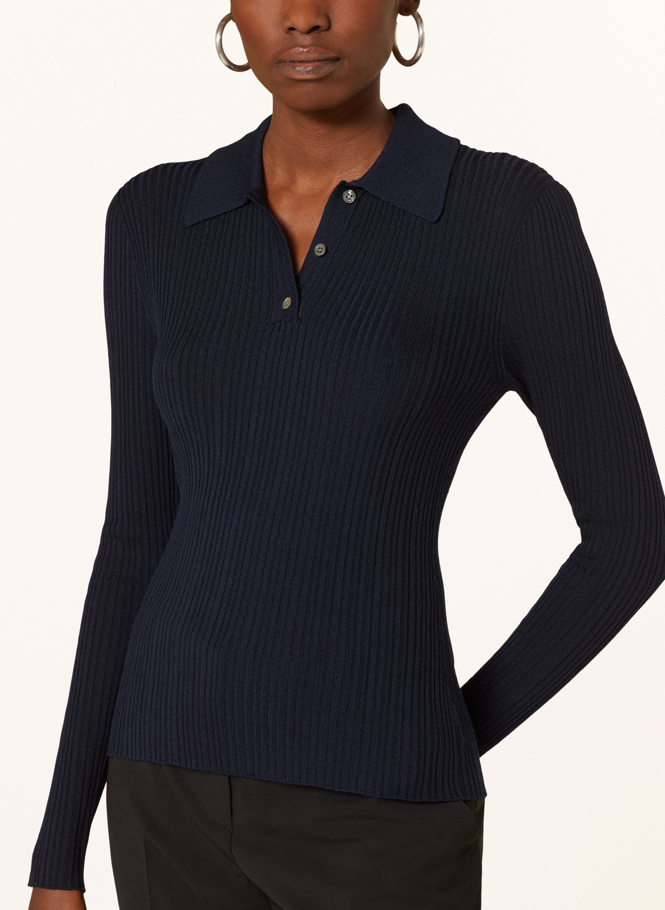 Theory Knitted polo shirt, Color: DARK BLUE (Image 4)