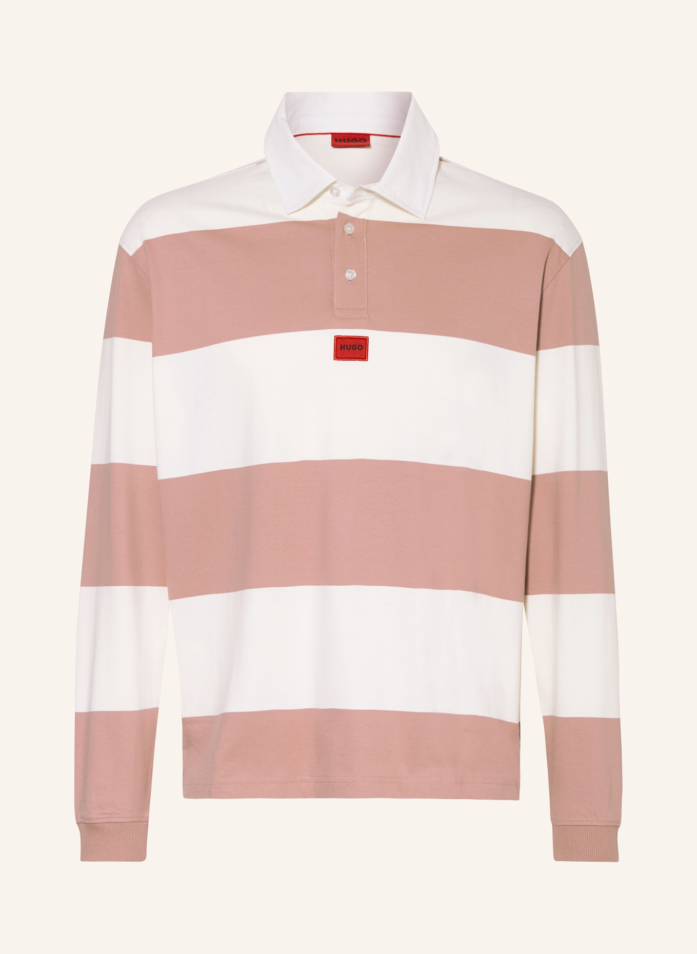 HUGO Jersey-Poloshirt DIRAGBI, Farbe: WEISS/ NUDE (Bild 1)