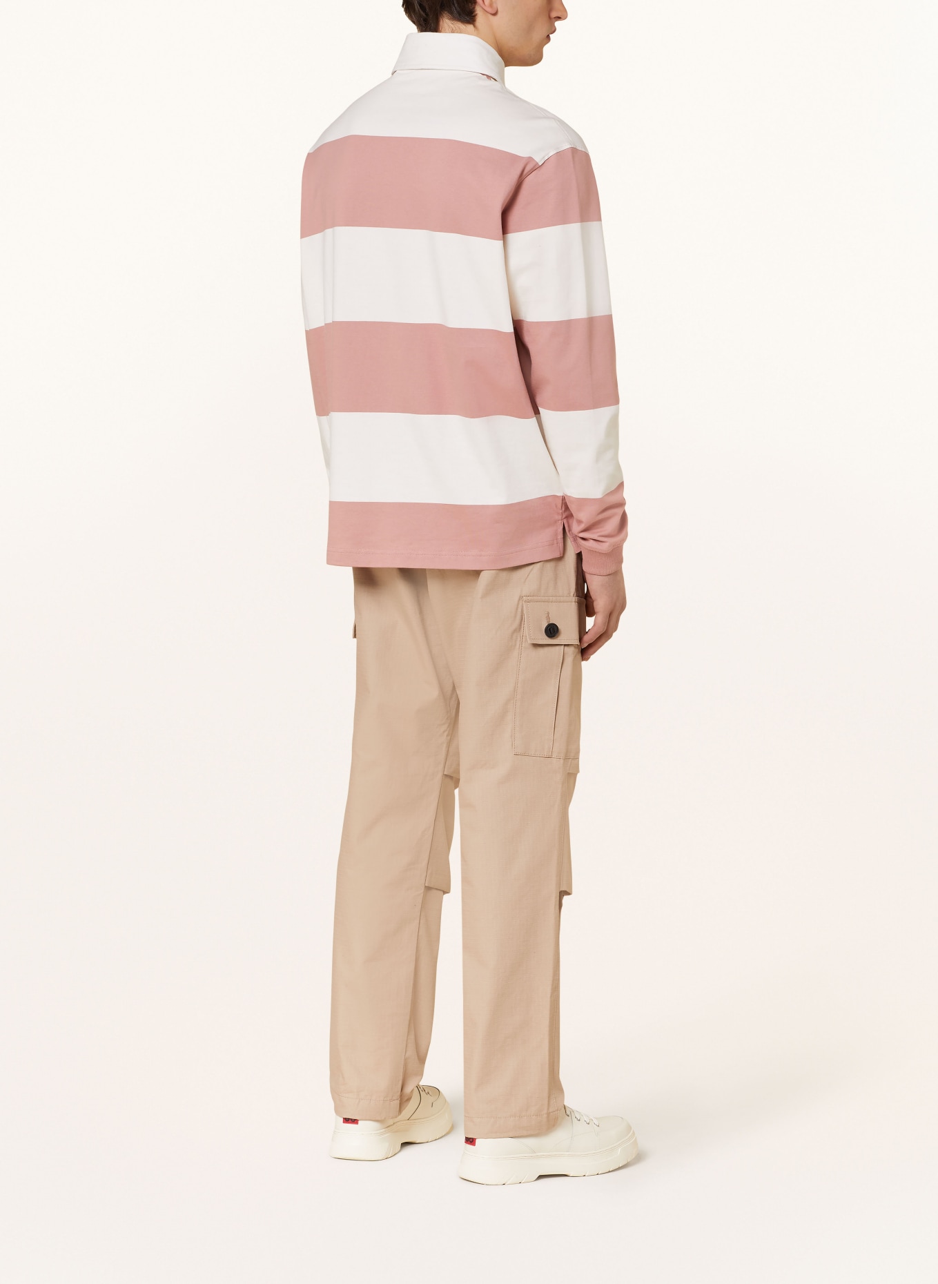 HUGO Jersey polo shirt DIRAGBI, Color: WHITE/ NUDE (Image 3)