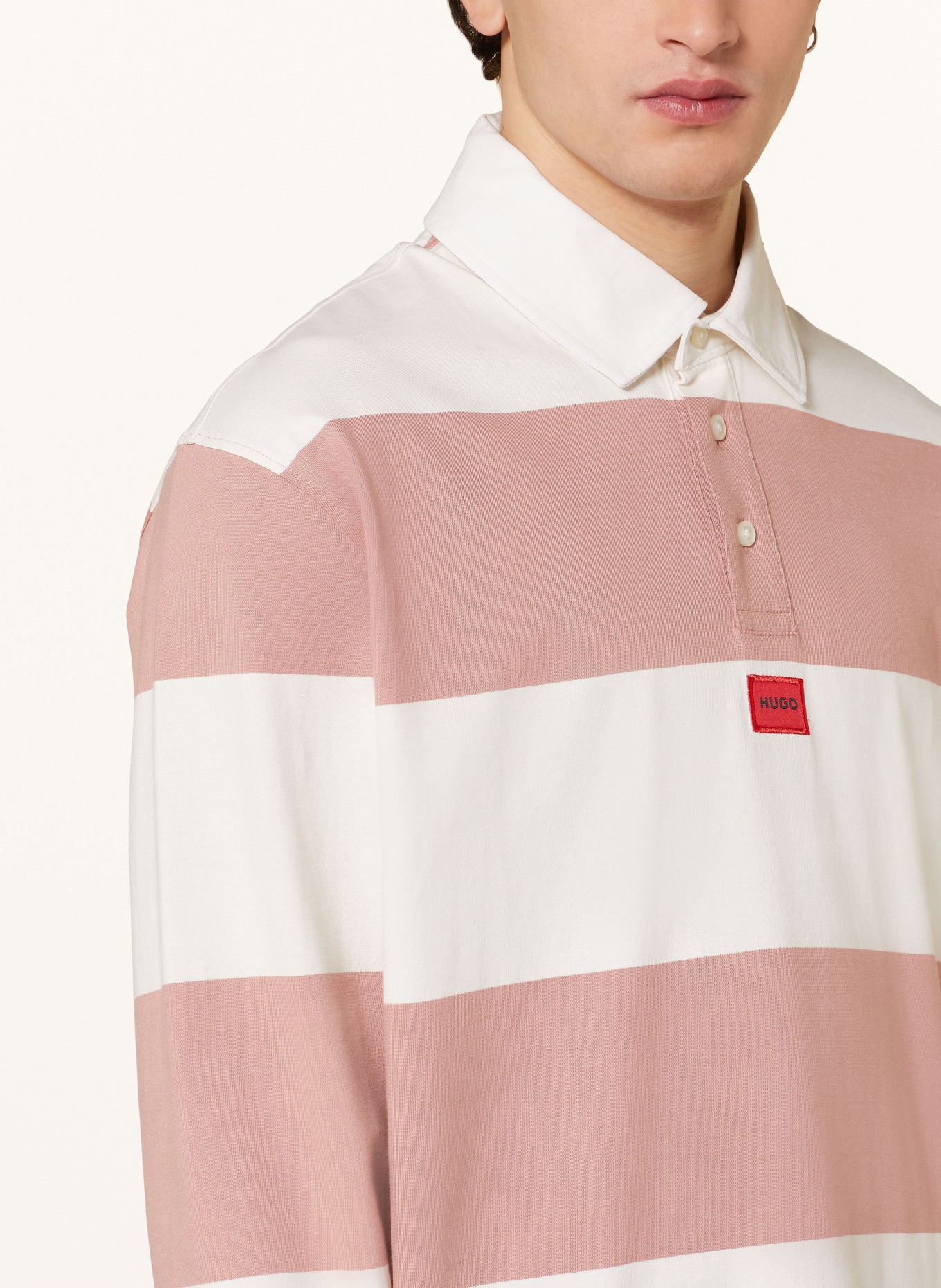 HUGO Jersey-Poloshirt DIRAGBI, Farbe: WEISS/ NUDE (Bild 4)