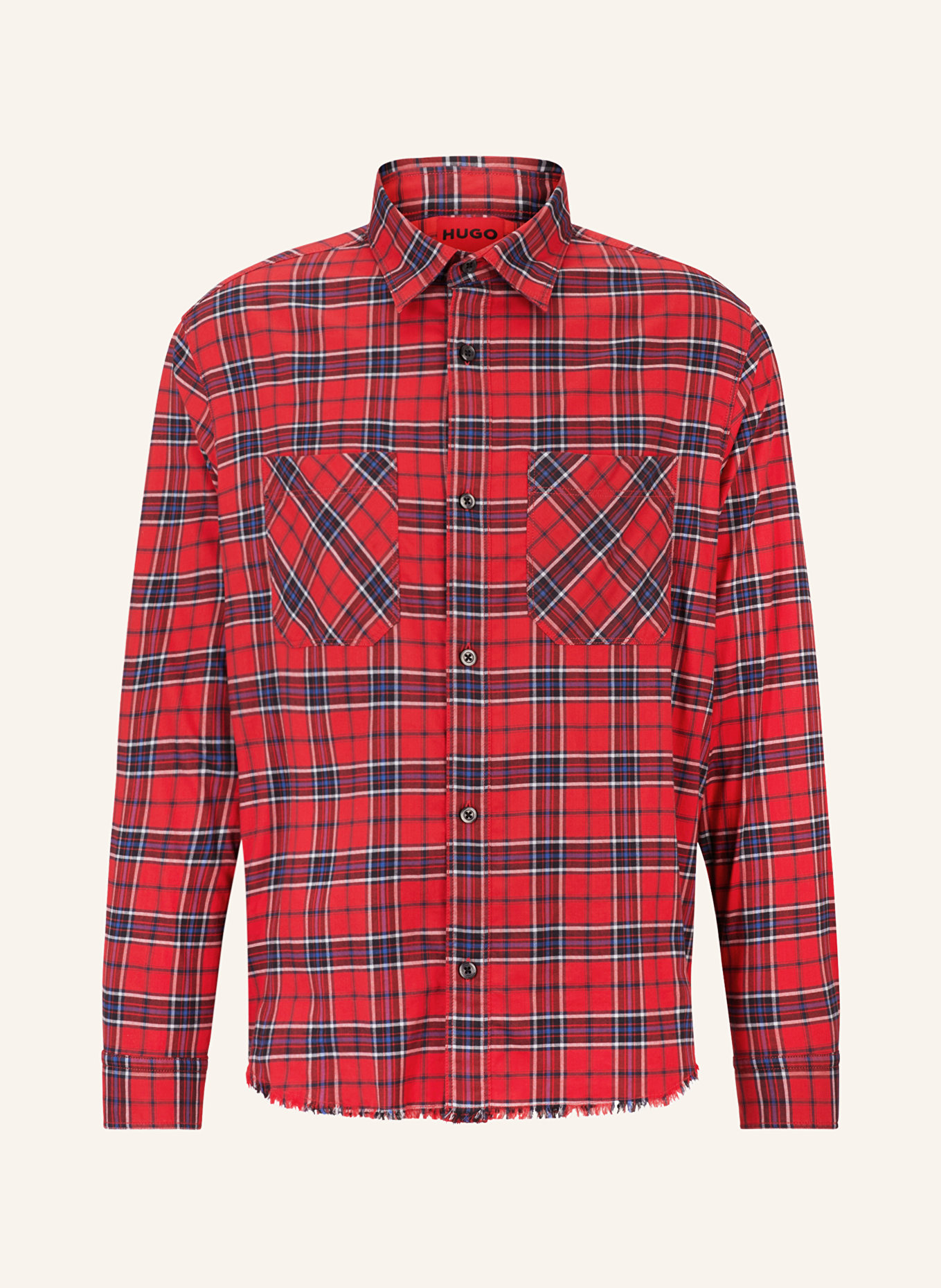 HUGO Shirt EGIT comfort fit, Color: RED/ BLUE (Image 1)