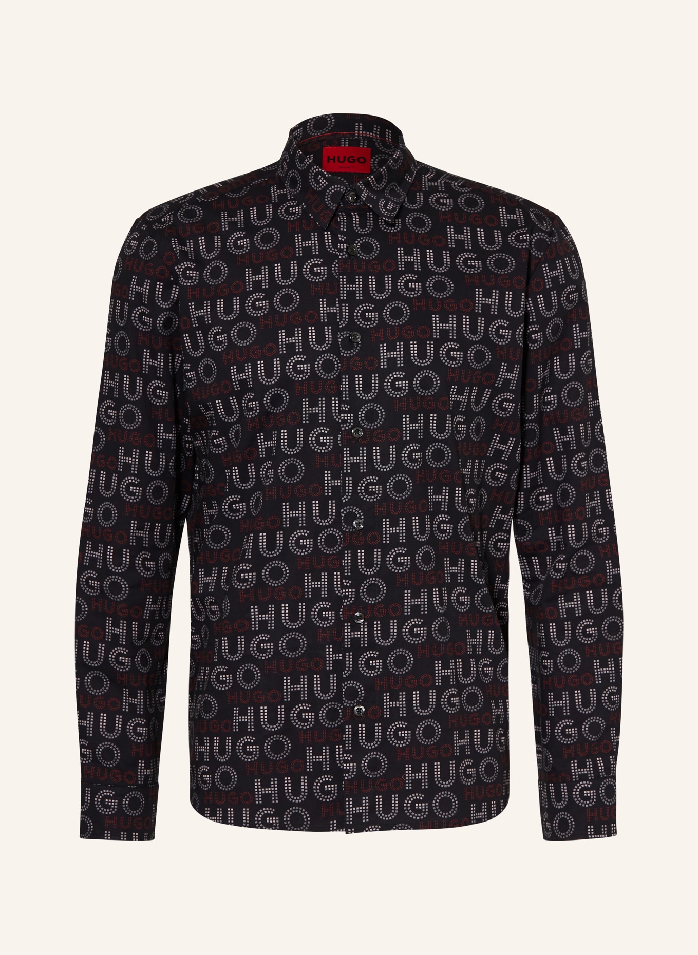 HUGO Shirt EMERO straight fit, Color: BLACK/ RED (Image 1)