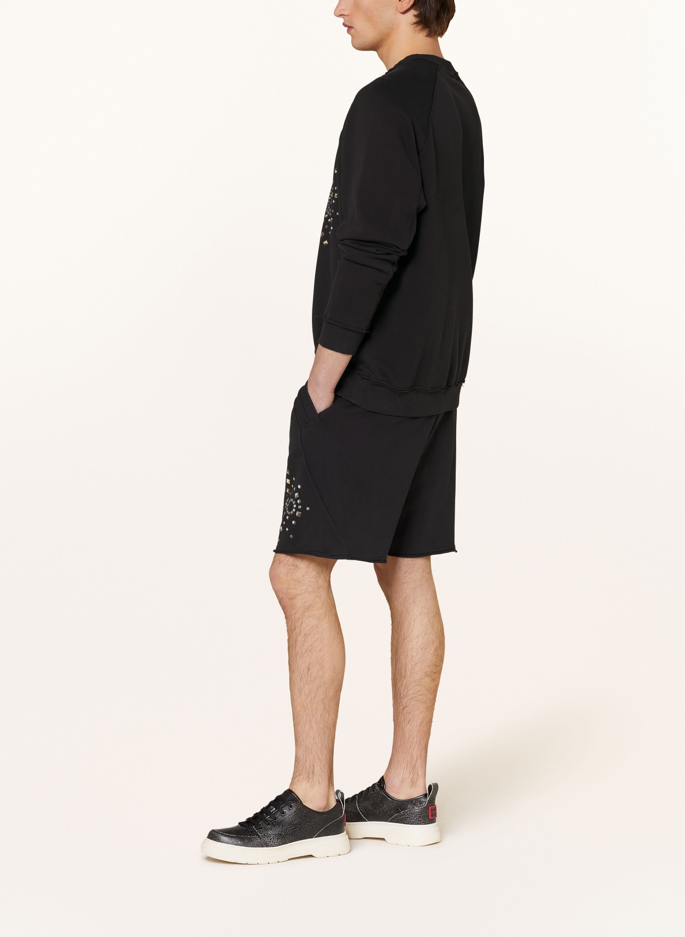 HUGO Sweat shorts DLAKE relaxed fit, Color: BLACK (Image 4)