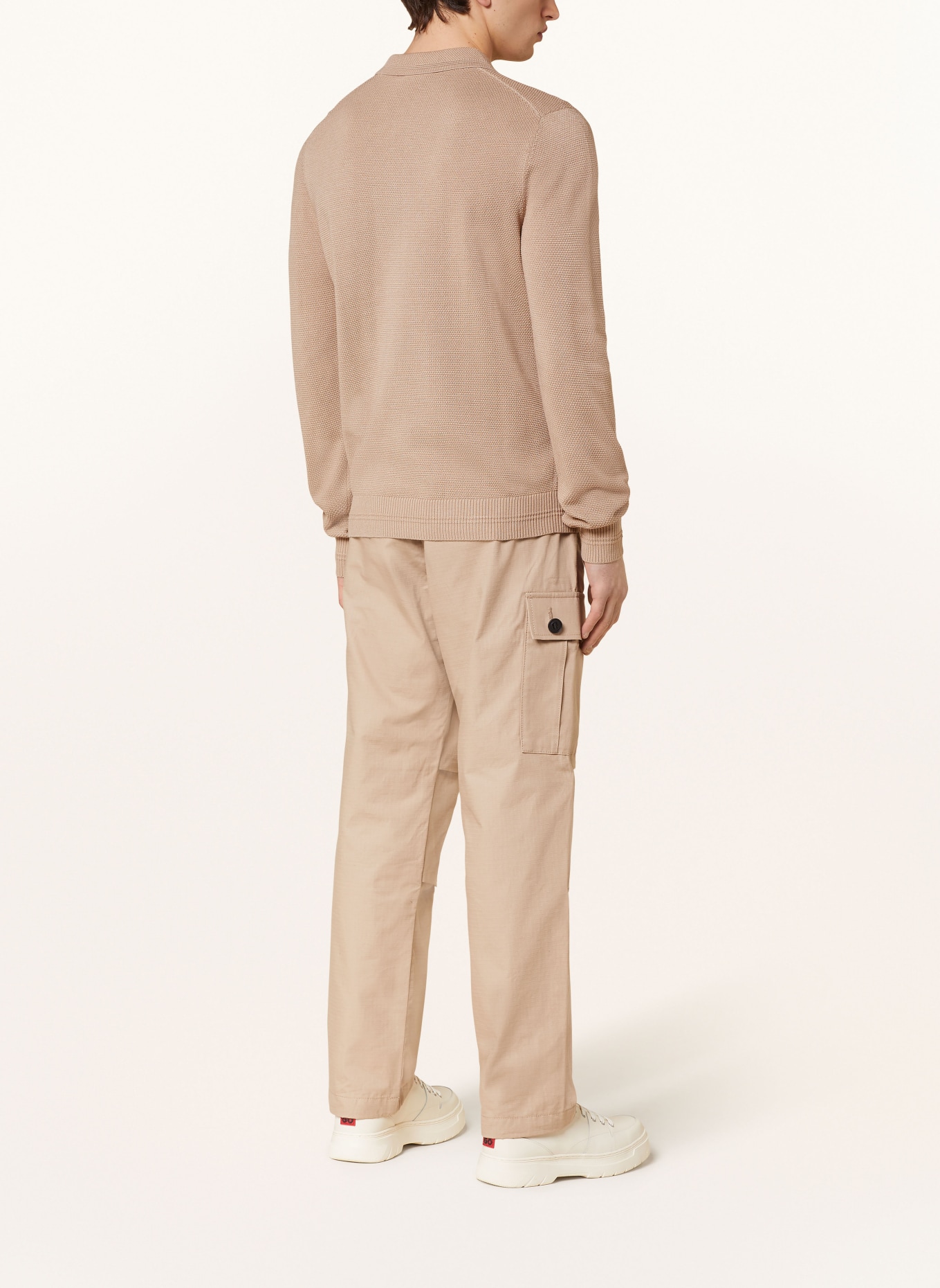 HUGO Half-zip sweater SASTOR, Color: BEIGE (Image 3)