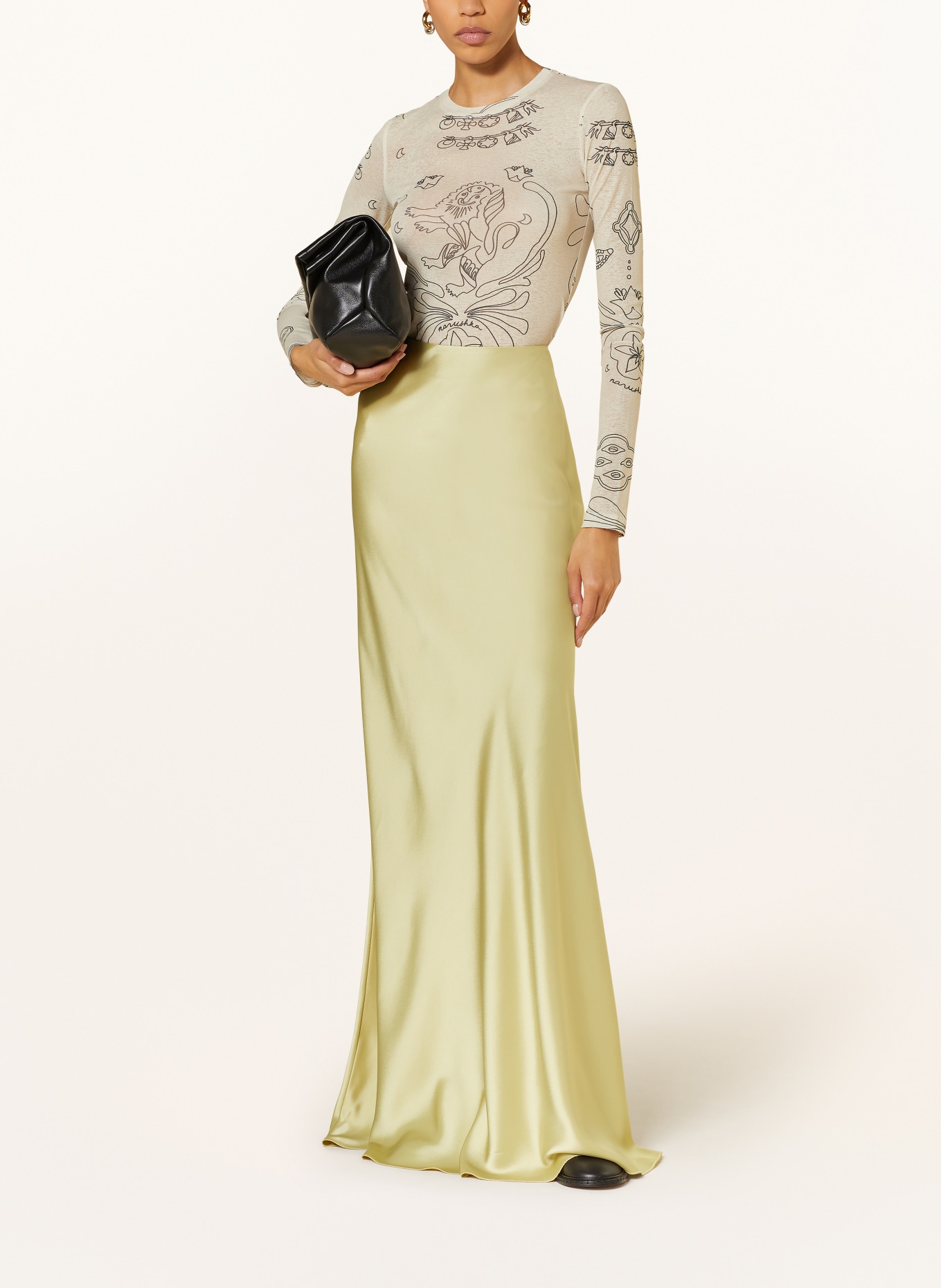 Nanushka Saténová sukně FEA, Barva: SVĚTLE ZELENÁ (Obrázek 2)