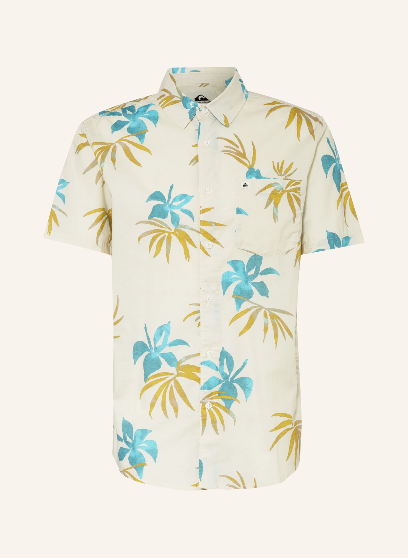 QUIKSILVER Short sleeve shirt APERO CLASSIC comfort fit, Color: LIGHT YELLOW/ TURQUOISE/ DARK YELLOW (Image 1)