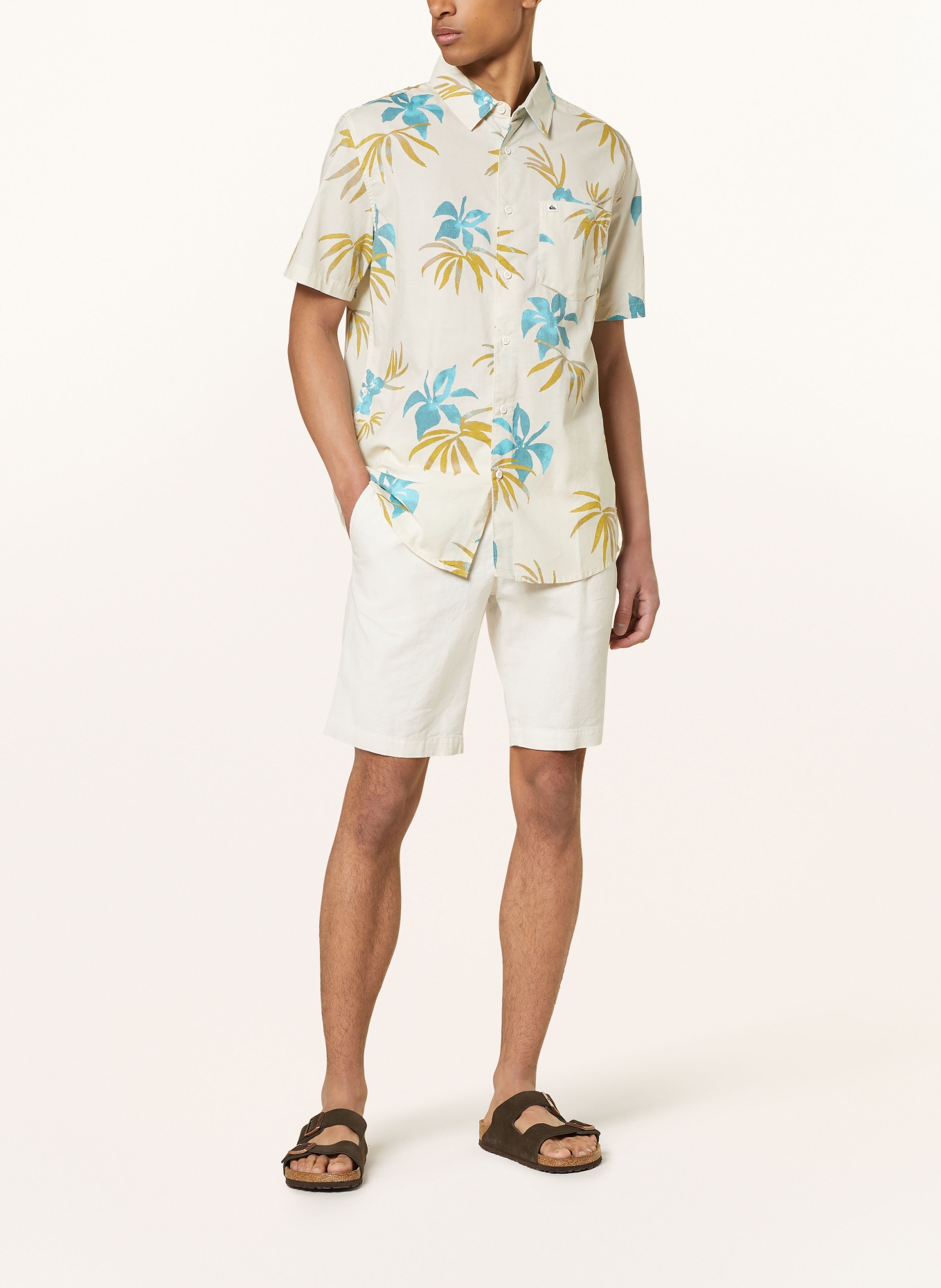 QUIKSILVER Short sleeve shirt APERO CLASSIC comfort fit, Color: LIGHT YELLOW/ TURQUOISE/ DARK YELLOW (Image 2)