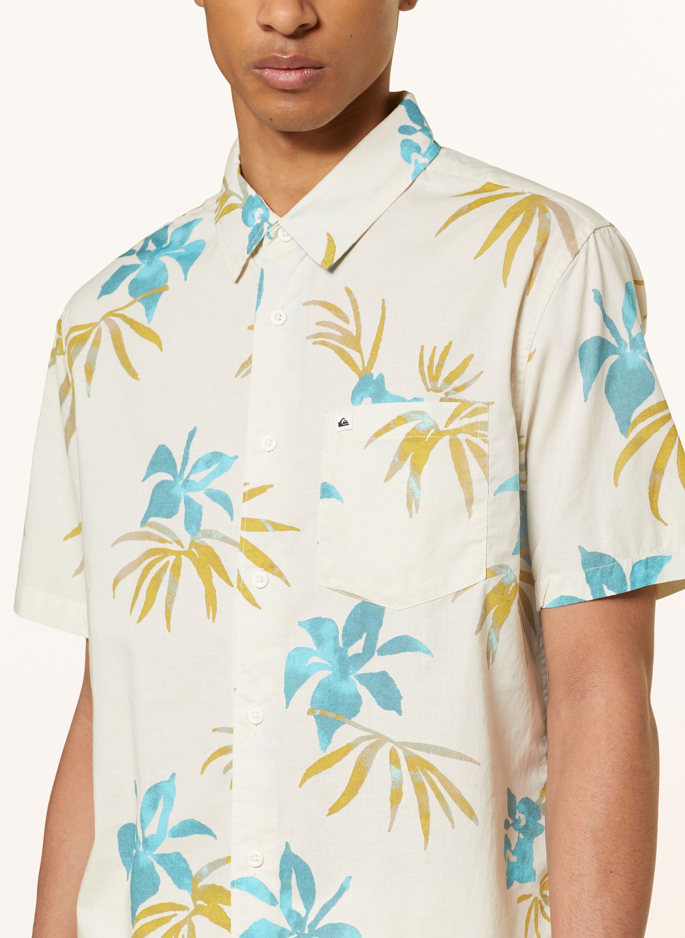 QUIKSILVER Short sleeve shirt APERO CLASSIC comfort fit, Color: LIGHT YELLOW/ TURQUOISE/ DARK YELLOW (Image 4)