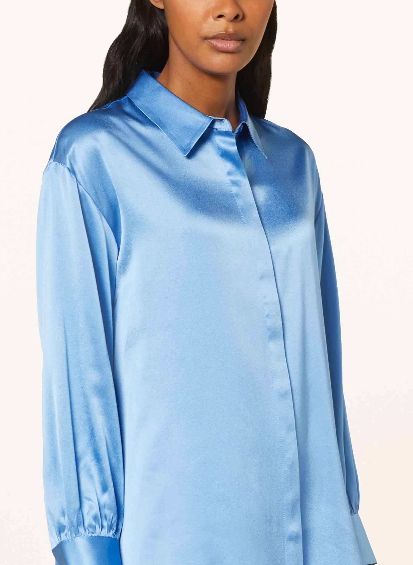 (THE MERCER) N.Y. Shirt dress in silk, Color: BLUE (Image 4)