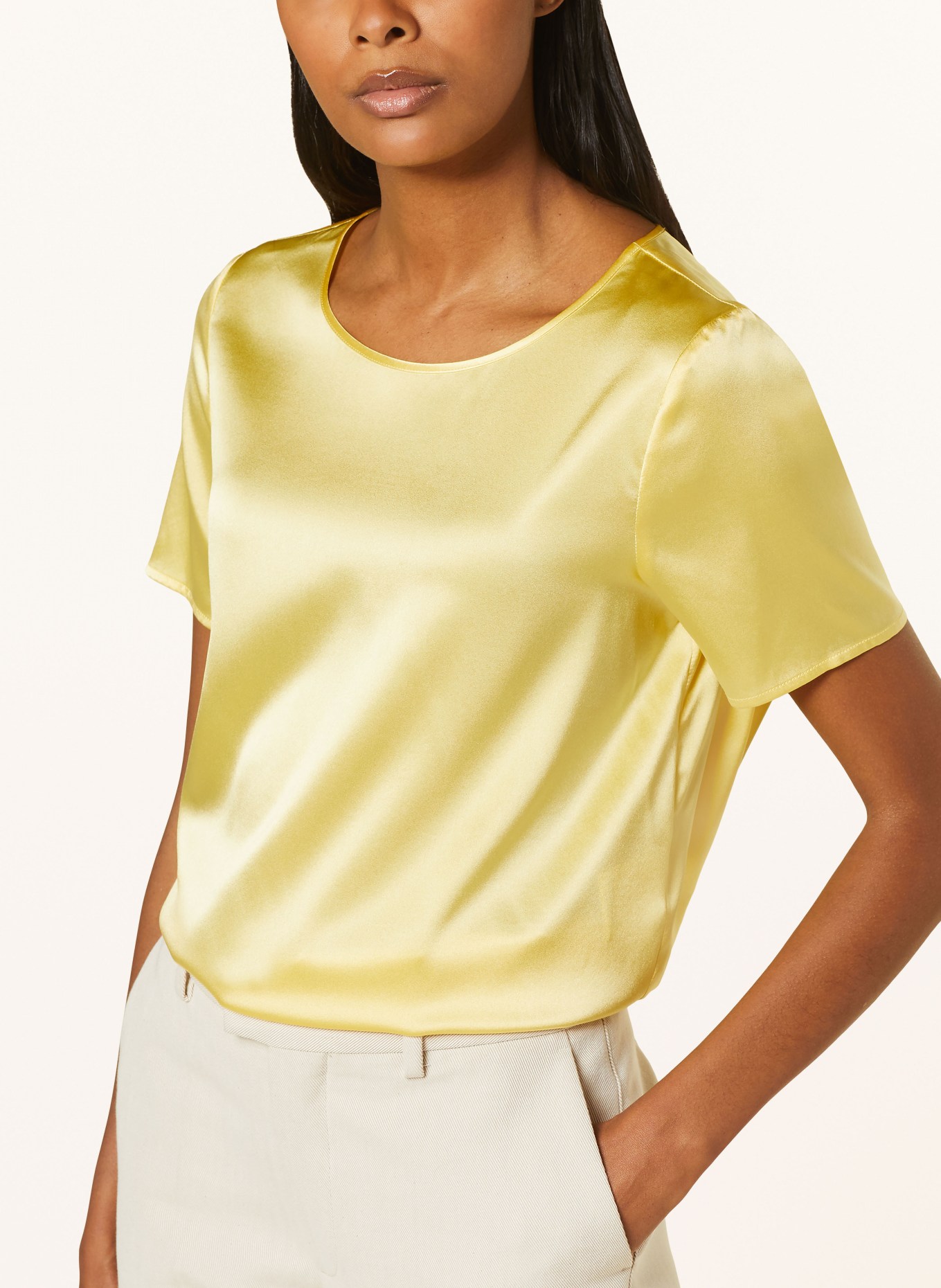 (THE MERCER) N.Y. Shirt blouse in silk, Color: YELLOW (Image 4)