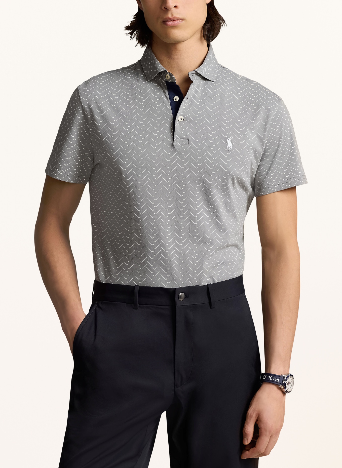 POLO GOLF RALPH LAUREN Jersey-Poloshirt Tailored Fit, Farbe: GRAU (Bild 4)