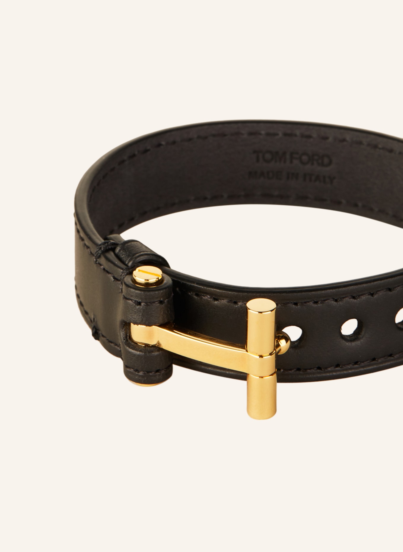 TOM FORD Leather bracelet, Color: BLACK (Image 2)