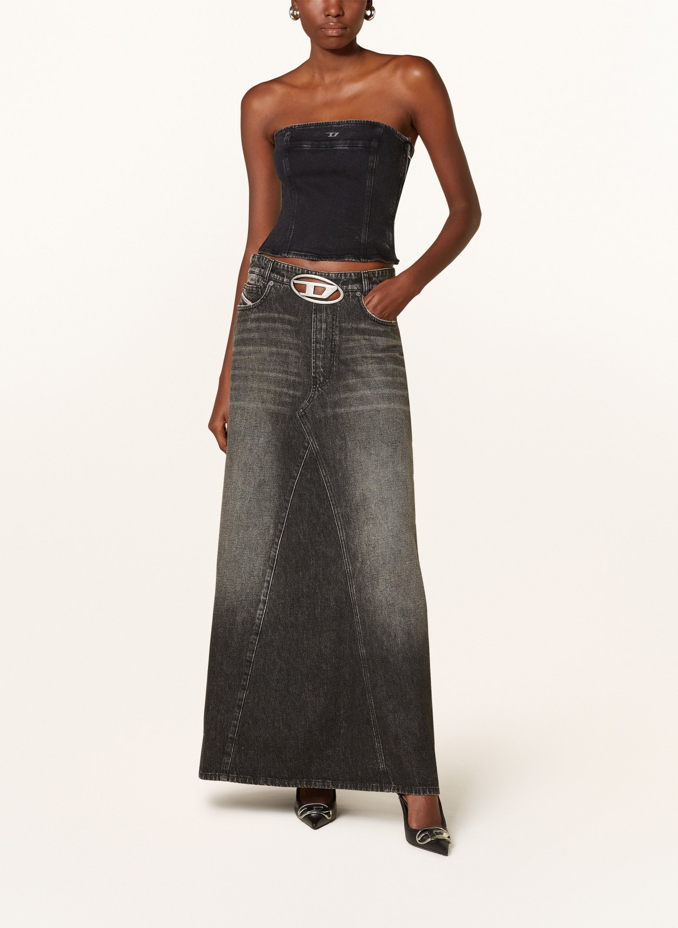 DIESEL Spódnica jeansowa D-PAGO-S3, Kolor: CZIEMNOSZARY (Obrazek 2)