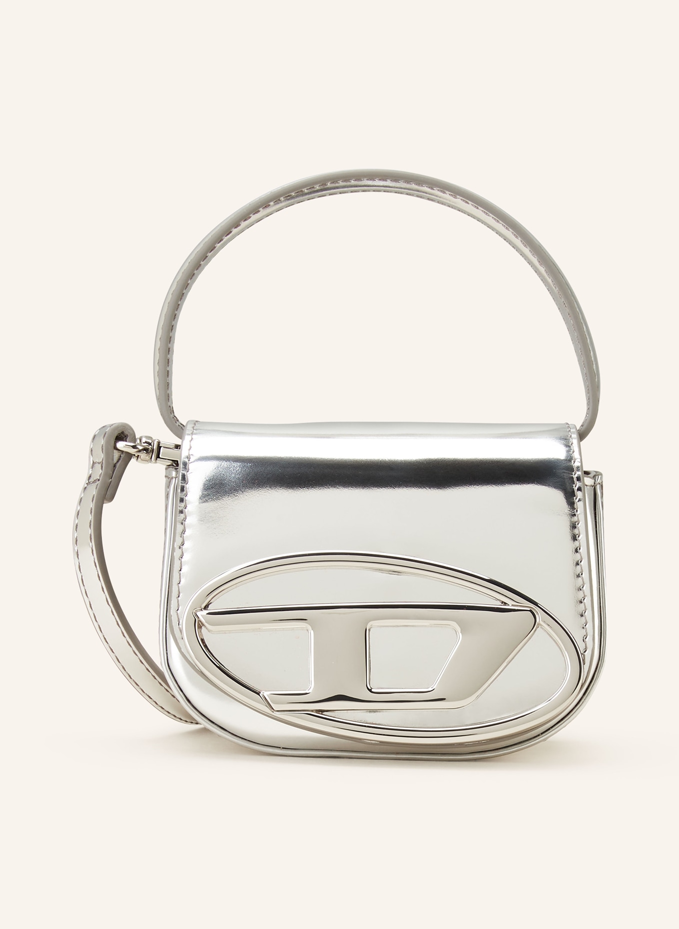 DIESEL Micro bag 1DR XS, Color: SILVER (Image 1)