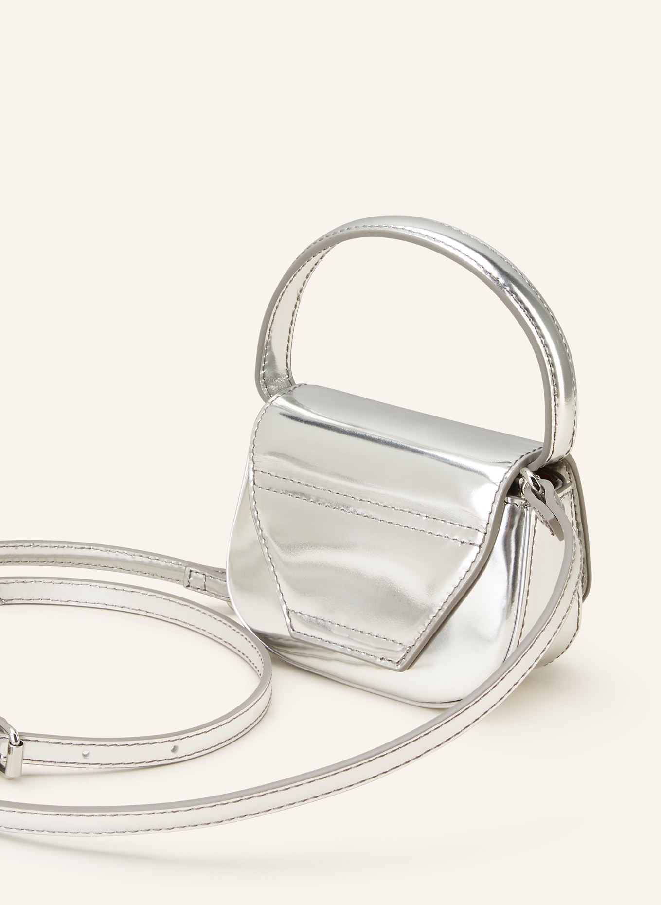 DIESEL Micro bag 1DR XS, Color: SILVER (Image 2)