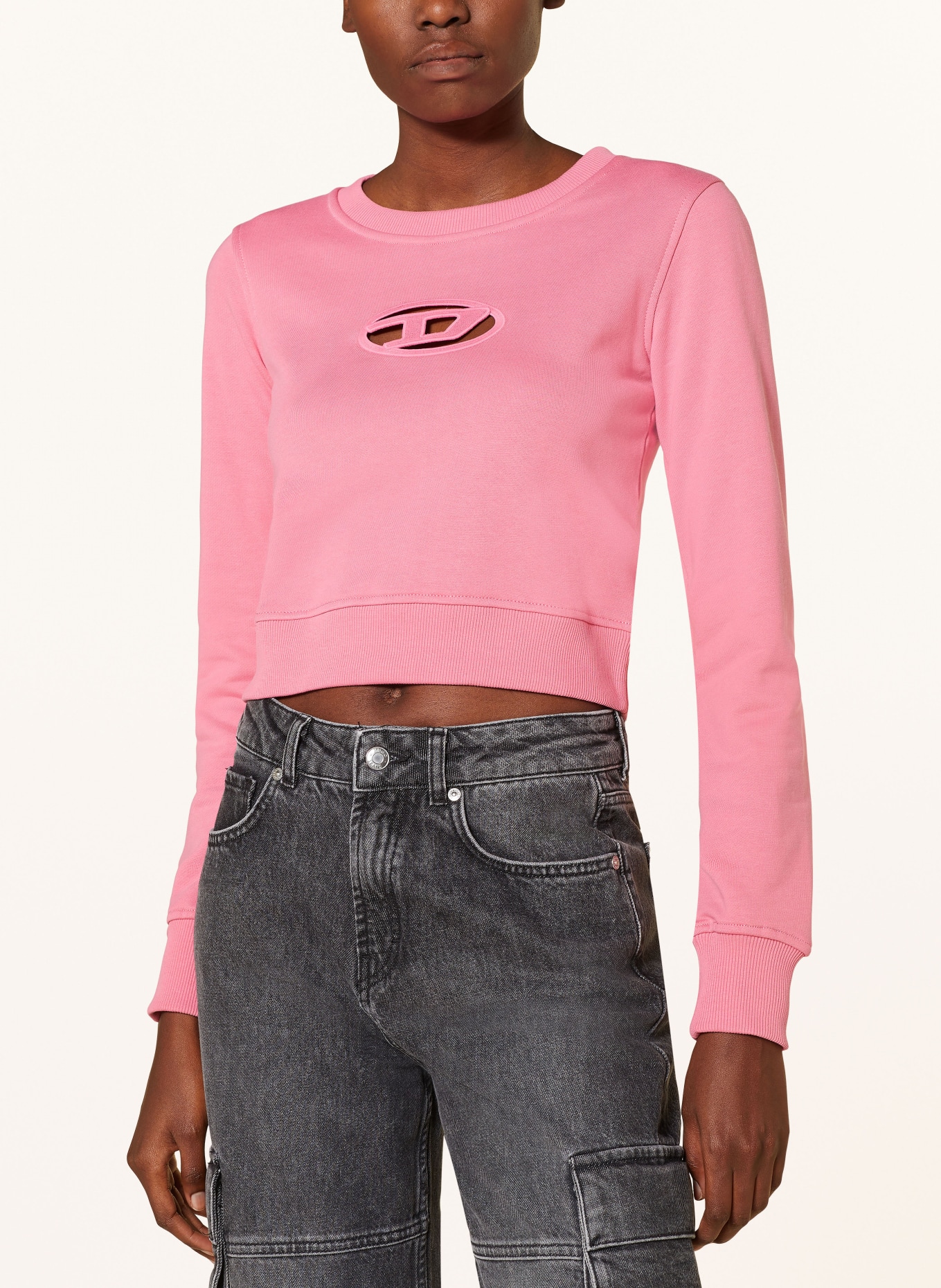 DIESEL Cropped sweatshirt F-SLIMMY-OD, Color: PINK (Image 4)