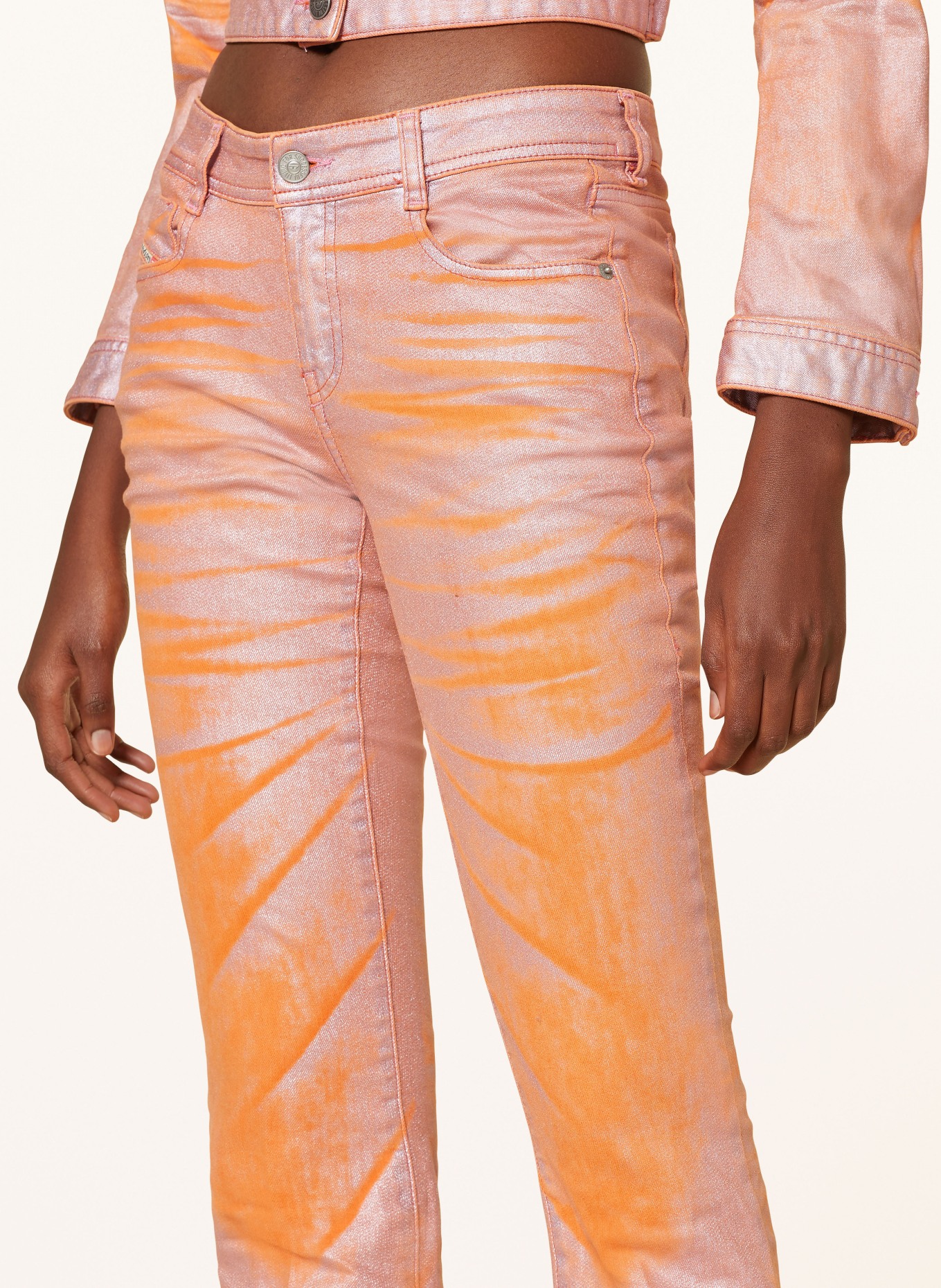 DIESEL Bootcut Jeans D-EBBEY-S3, Farbe: ROSA/ ORANGE (Bild 5)