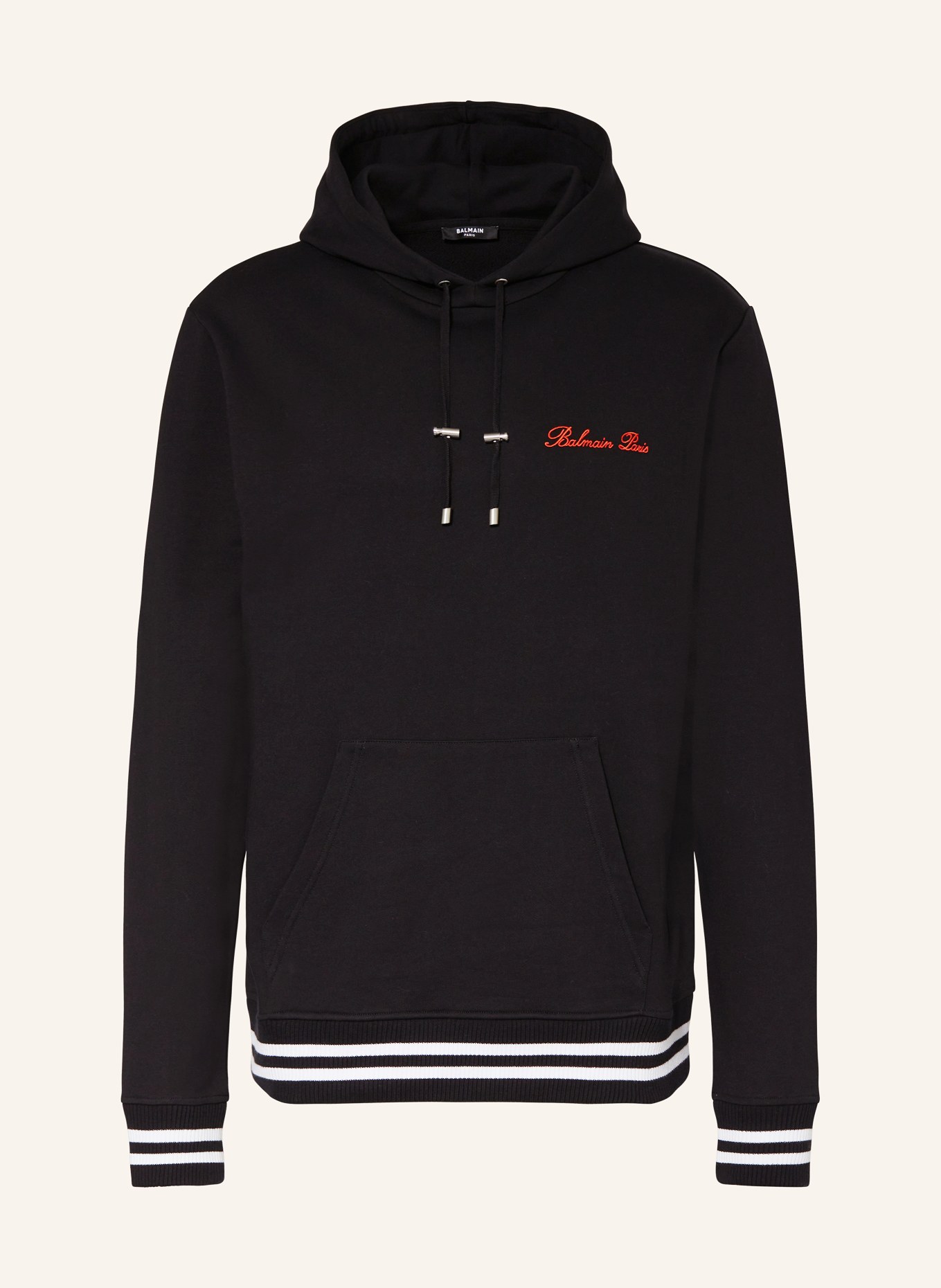BALMAIN Oversized hoodie, Color: BLACK/ WHITE/ RED (Image 1)
