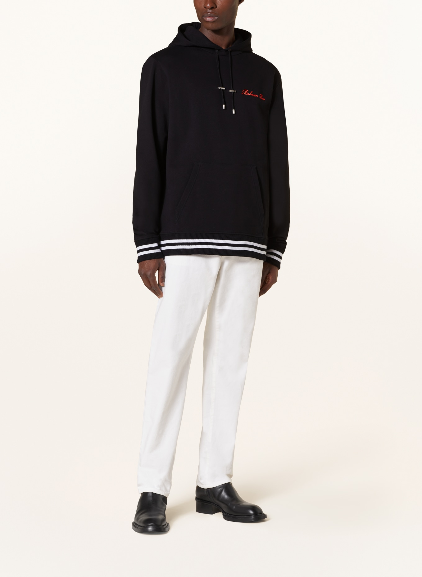 BALMAIN Oversized hoodie, Color: BLACK/ WHITE/ RED (Image 2)