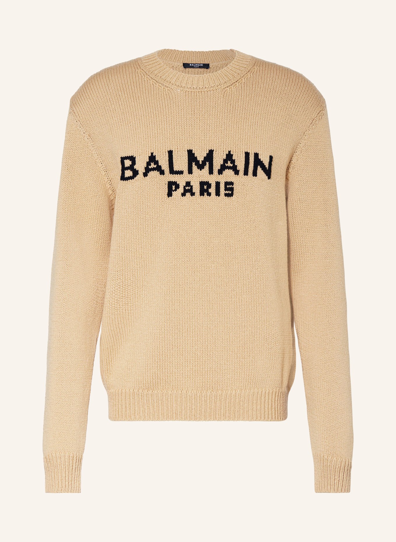 BALMAIN Sweater, Color: BEIGE/ BLACK (Image 1)
