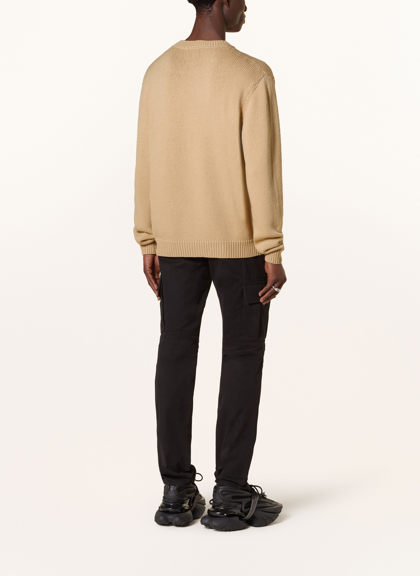 BALMAIN Sweater, Color: BEIGE/ BLACK (Image 3)