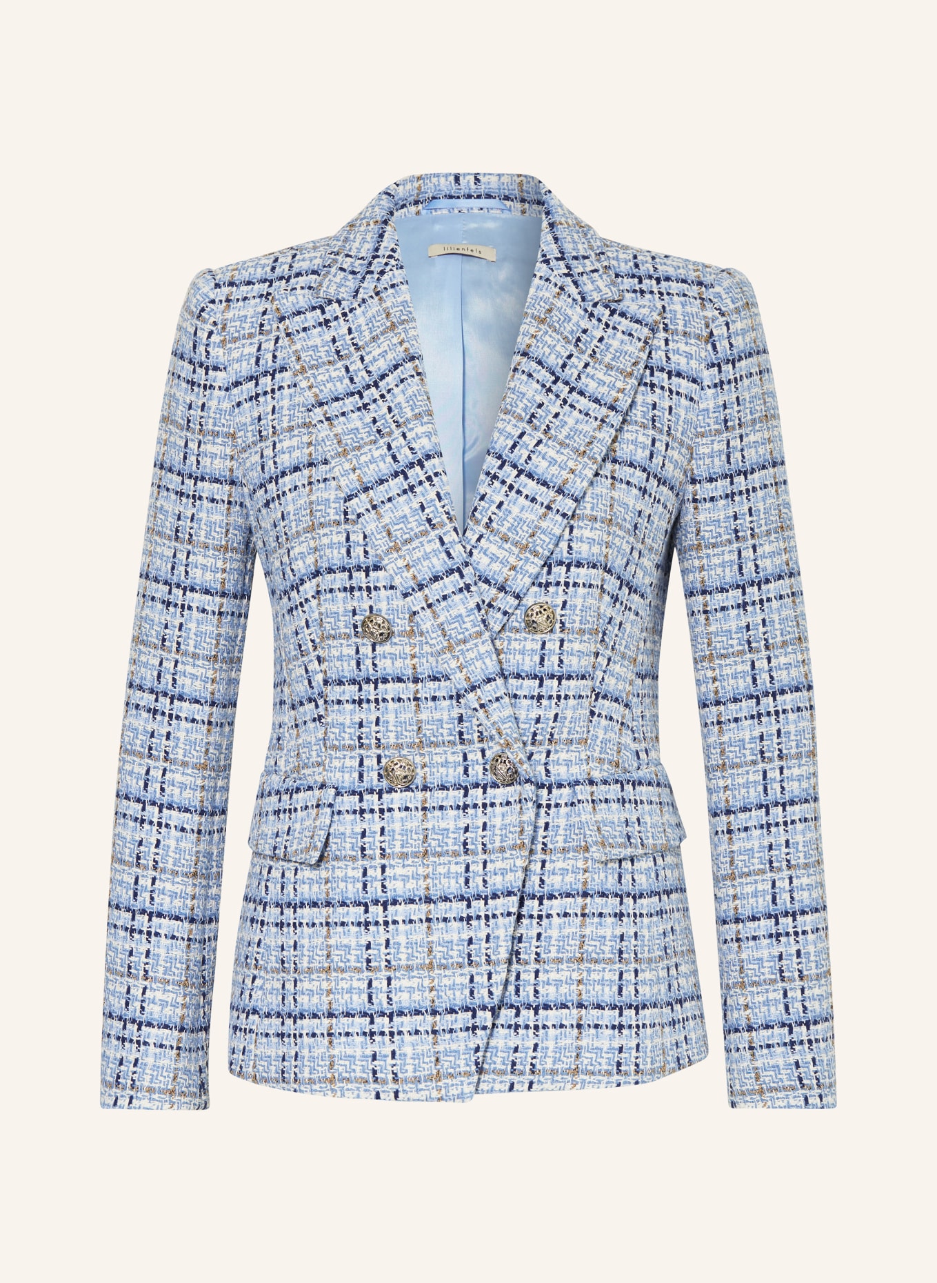 lilienfels Bouclé blazer, Color: BLUE/ BEIGE/ WHITE (Image 1)