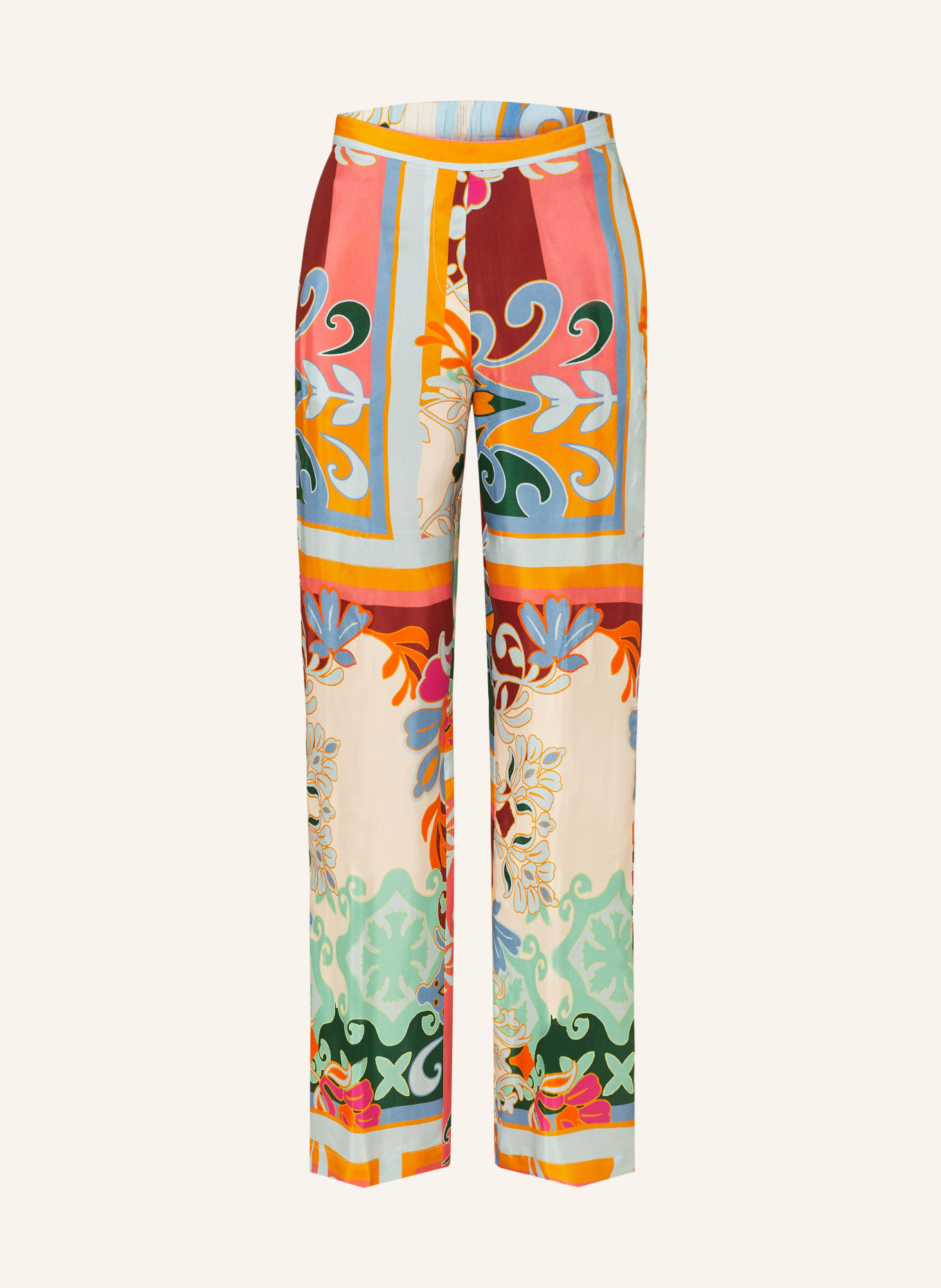 lilienfels Wide leg trousers, Color: LIGHT BLUE/ ORANGE/ DARK RED (Image 1)