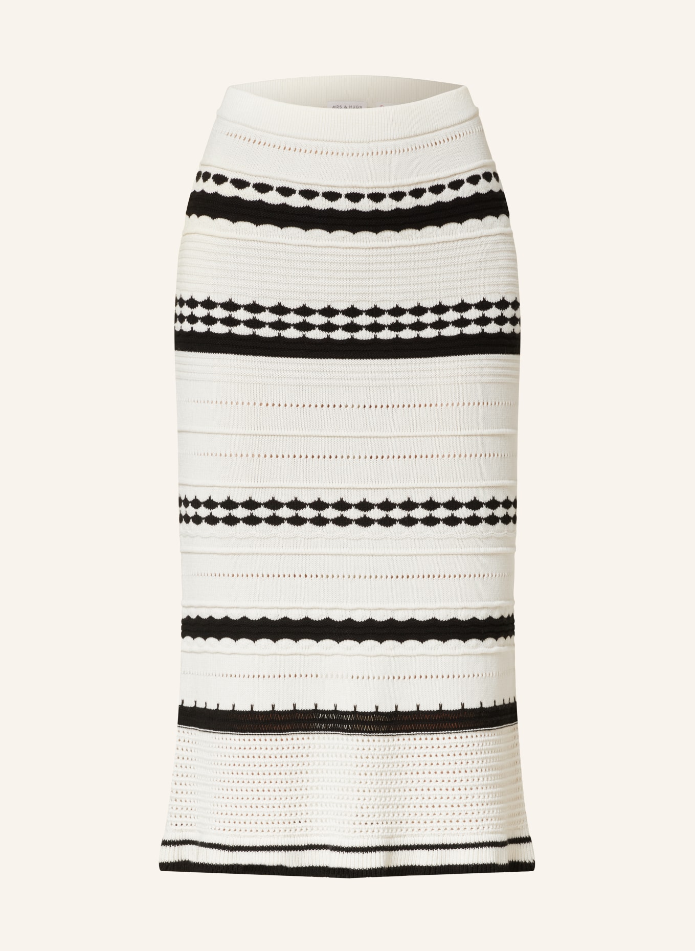 MRS & HUGS Knit skirt, Color: ECRU/ BLACK (Image 1)