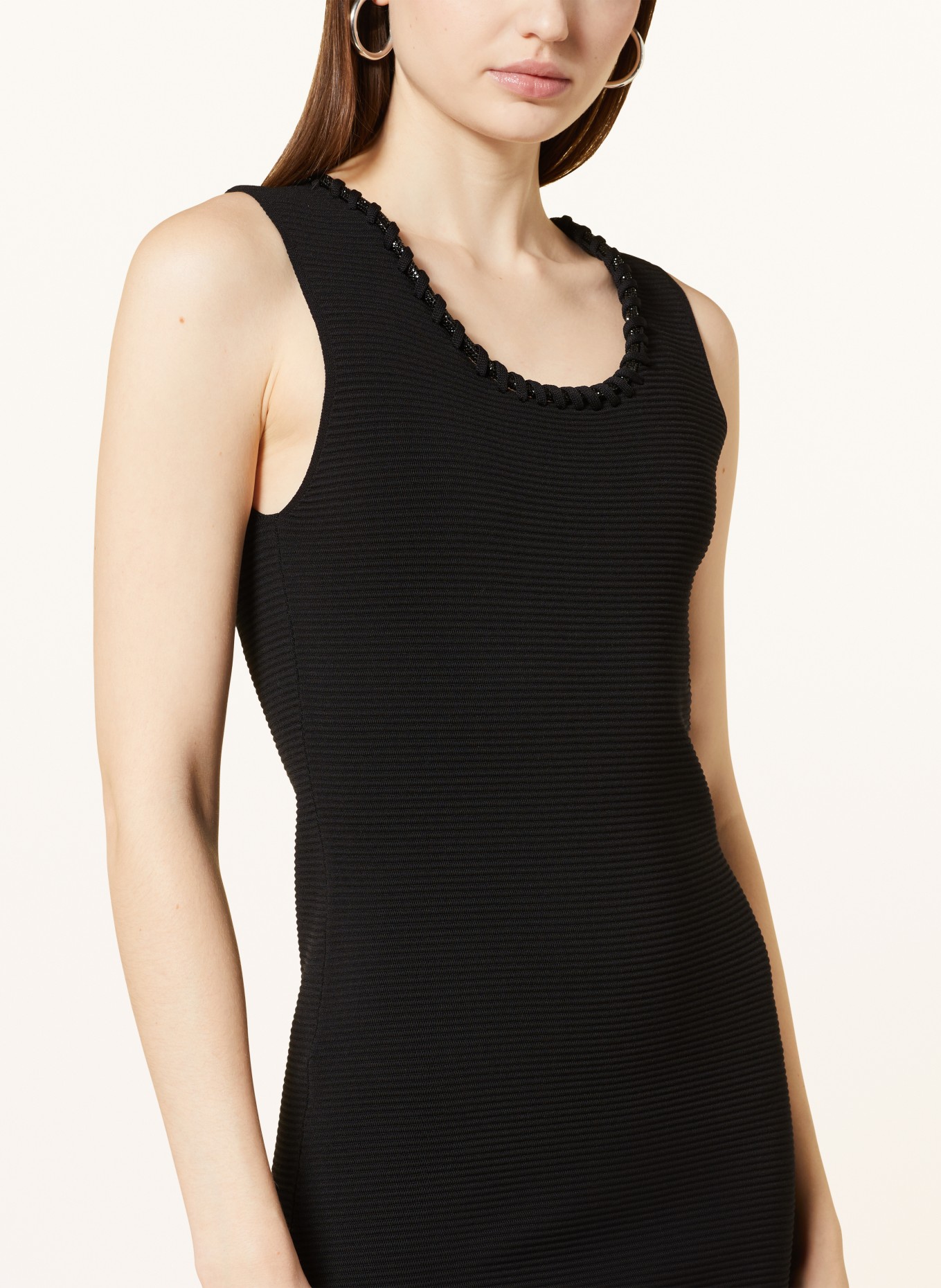 MRS & HUGS Knit dress with cut-out and decorative gems, Color: BLACK (Image 4)