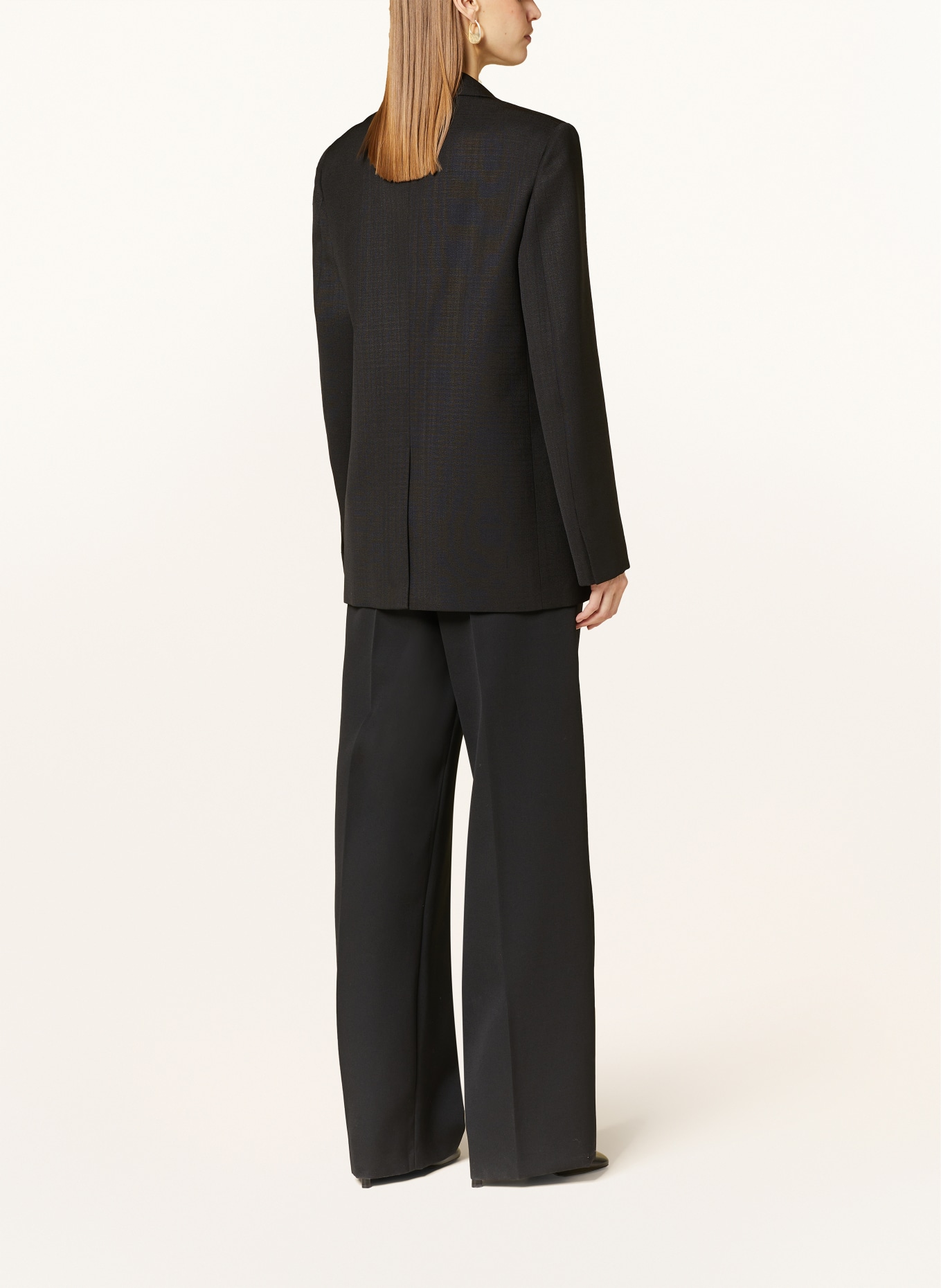 JIL SANDER Blazer with silk, Color: BLACK (Image 3)