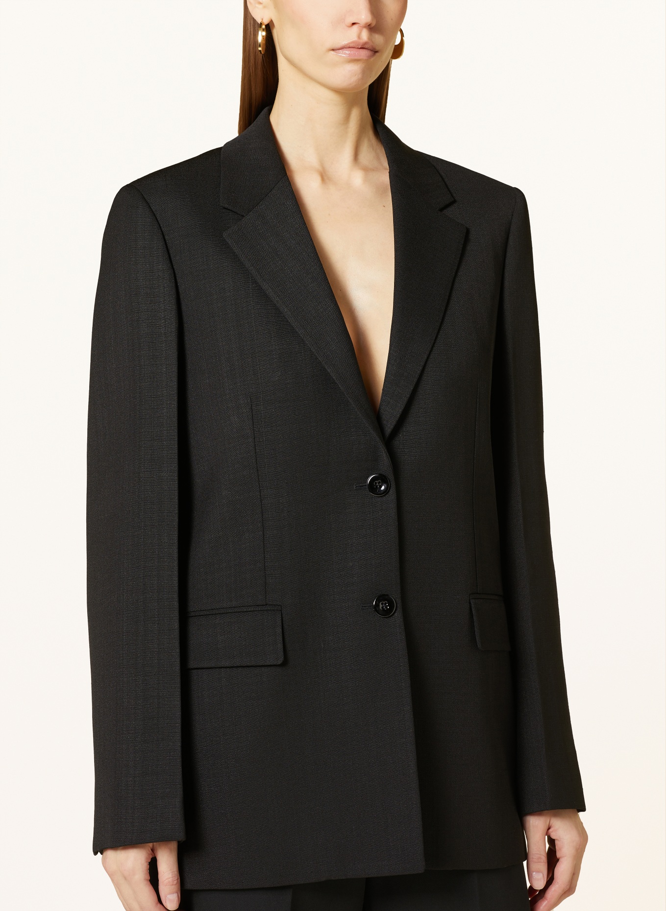 JIL SANDER Blazer with silk, Color: BLACK (Image 4)