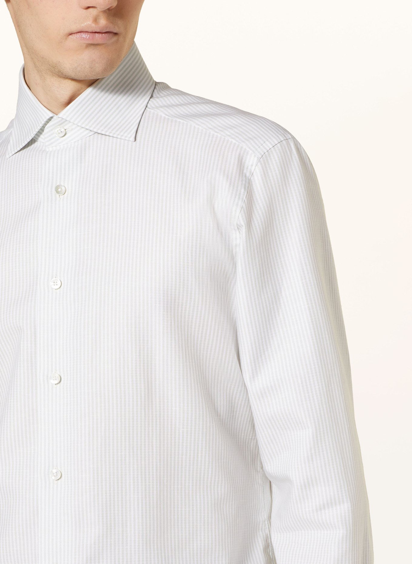 ZEGNA Shirt extra slim fit, Color: LIGHT GREEN/ WHITE (Image 4)